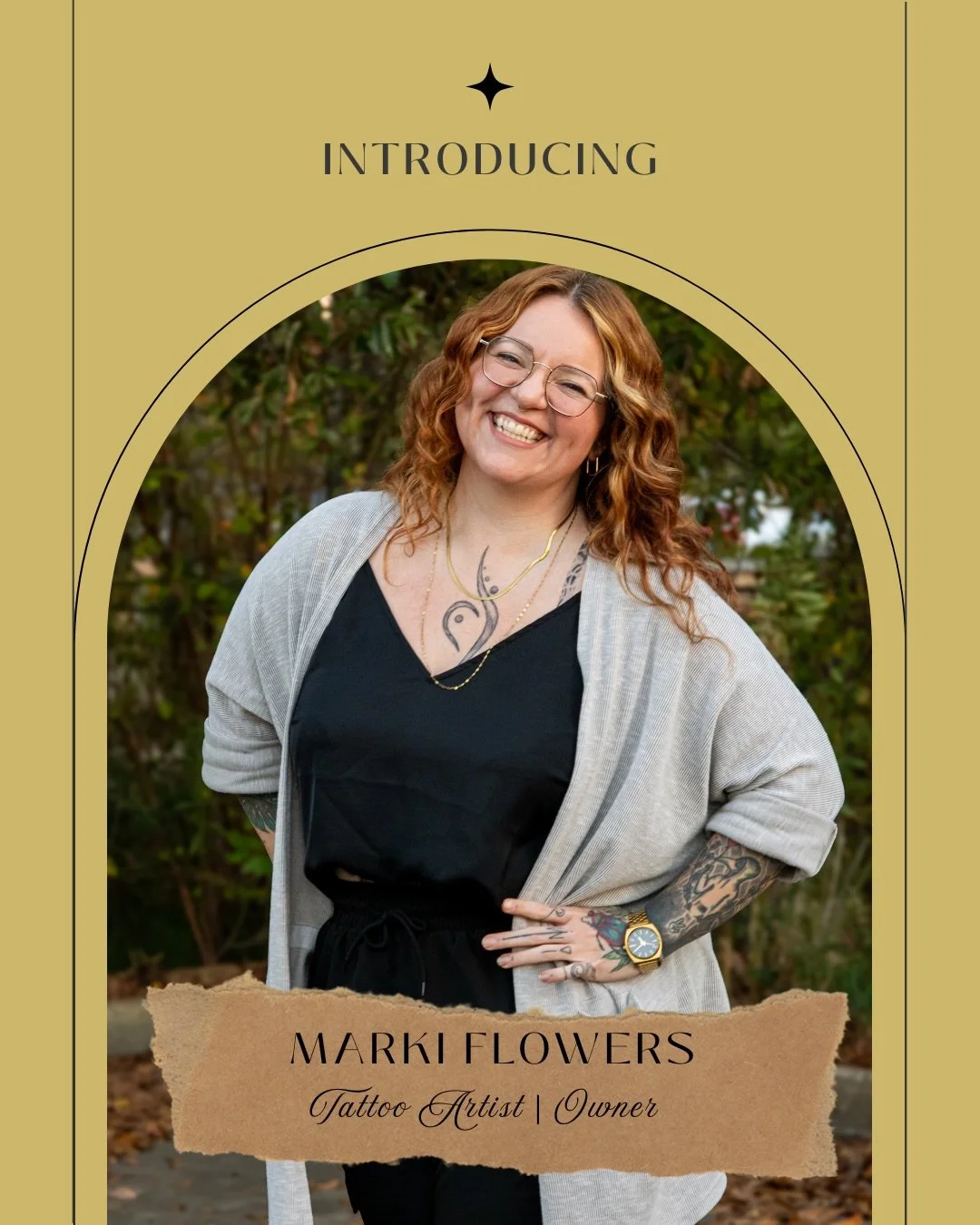Marki Flowers is the other half of our tattoo artist/owner duo. She wears soooo many hats, but she truly enjoys any time she gets to put on her tattoo artist hat. Marki has been in the industry for 6 years, and grew into her own style very quickly.

