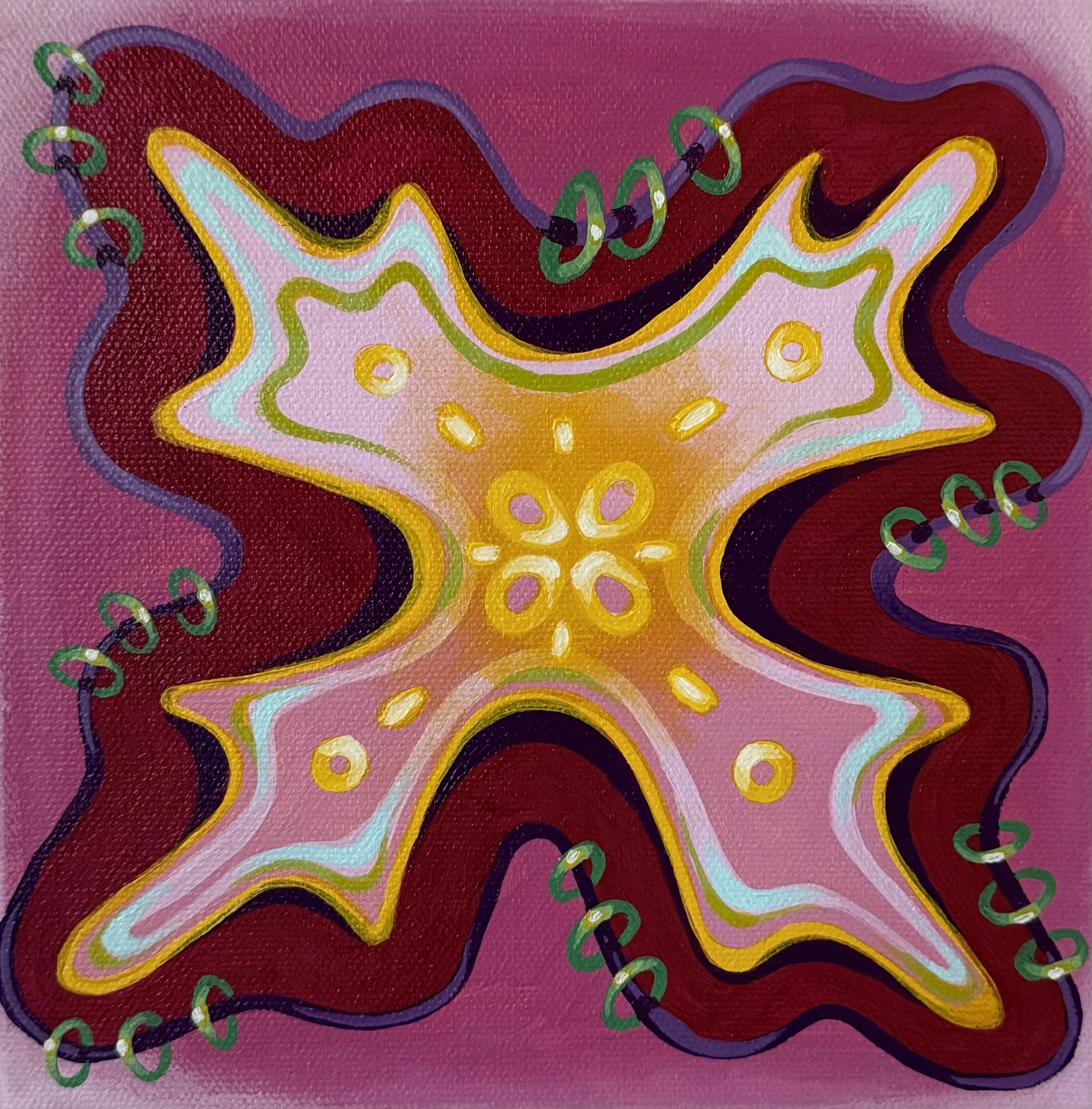 Intuitive Painting Commission (donated to We Take Care of Us Mutual Aid Auction) 8x8" acrylic on canvas, 2026 