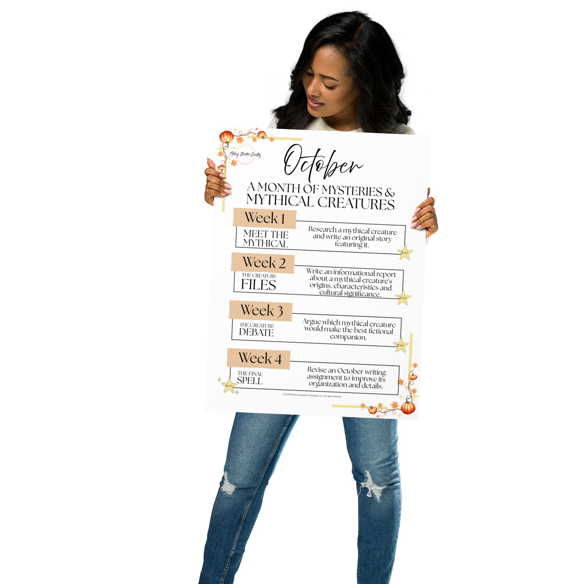 October Learning Snapshot | Middle School ELA Classroom Poster (18 × 24)"