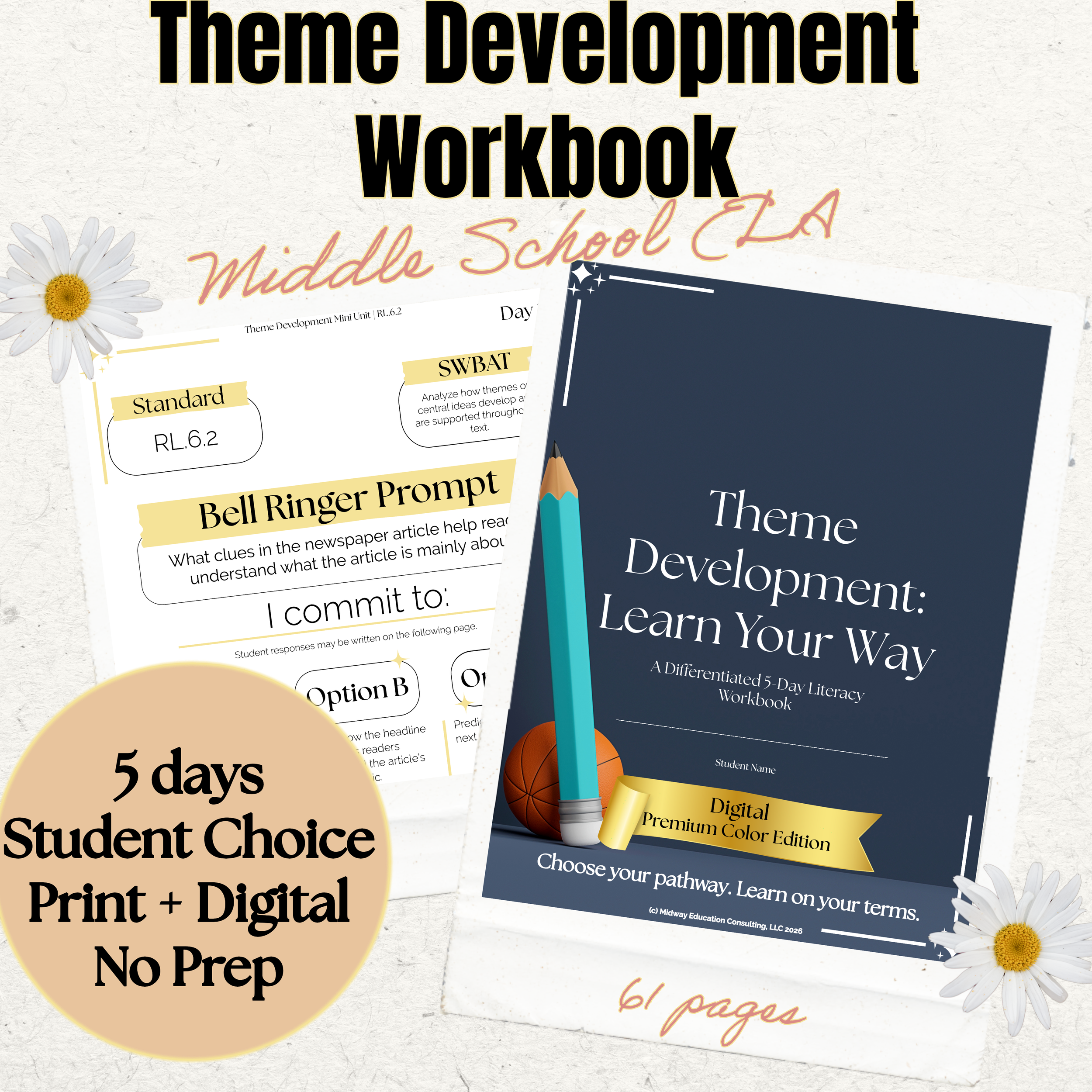 Theme Development: Learn Your Way | DIGITAL Premium Differentiated Literacy Workbook