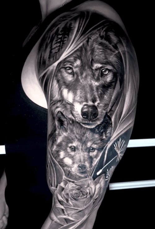 Black and grey realistic sugar skull woman portrait tattoo by Jhonathan at Salvation Tattoo Lounge