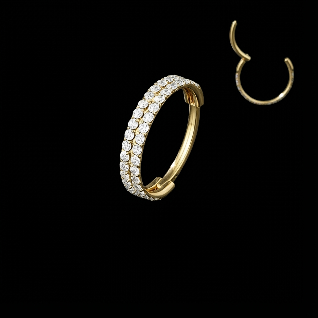 Gold hoop earring jewelry for ear piercings in Chapel Hill NC