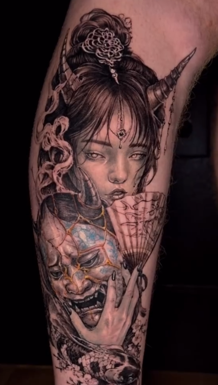 Detailed portrait realism tattoo by Ajay in Coral Springs