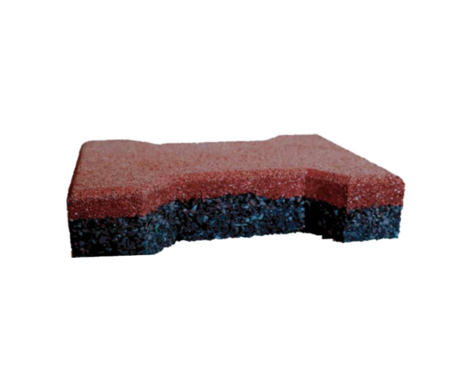 Layered interlocking rubber paver from China