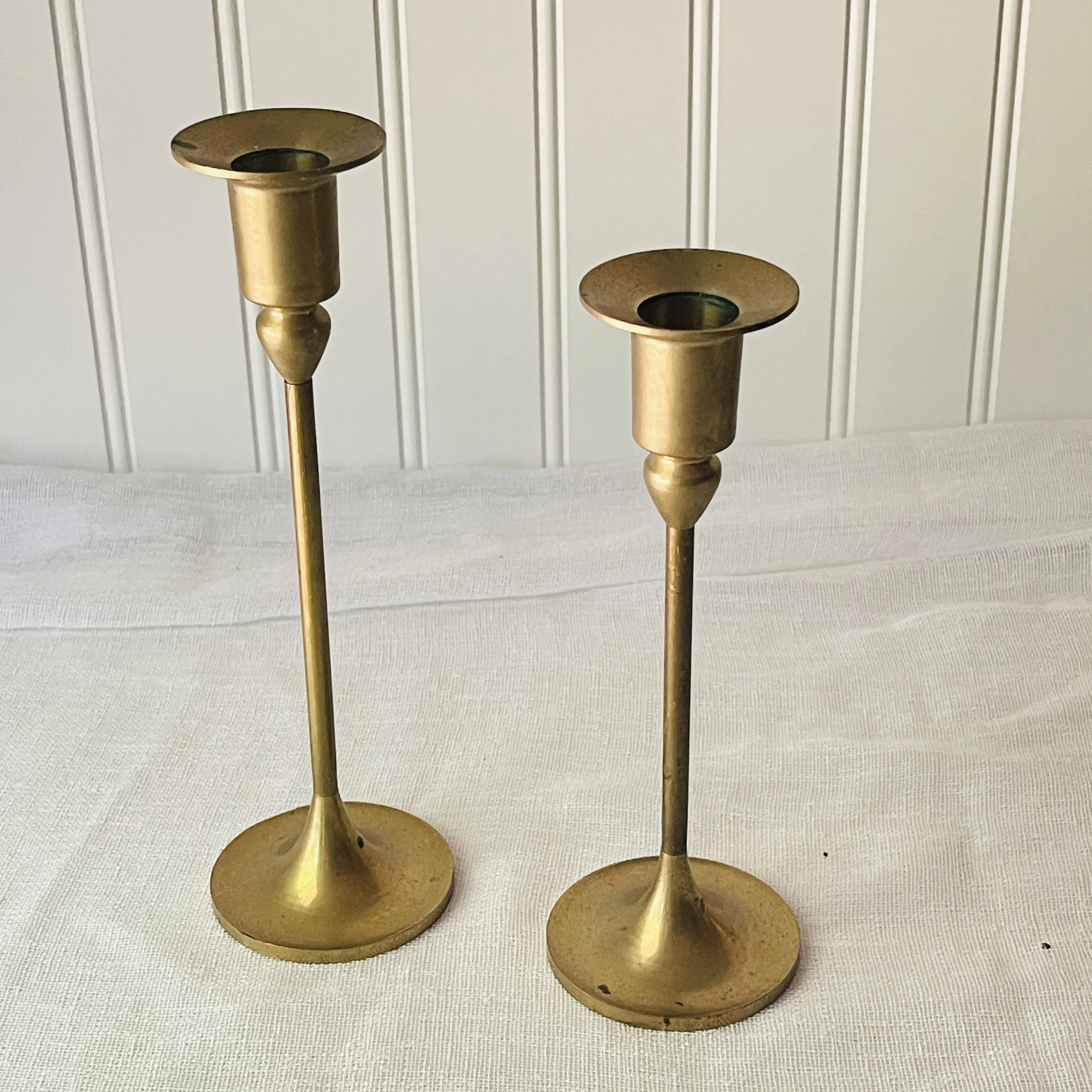 Elegant Brass Candlestick Pair