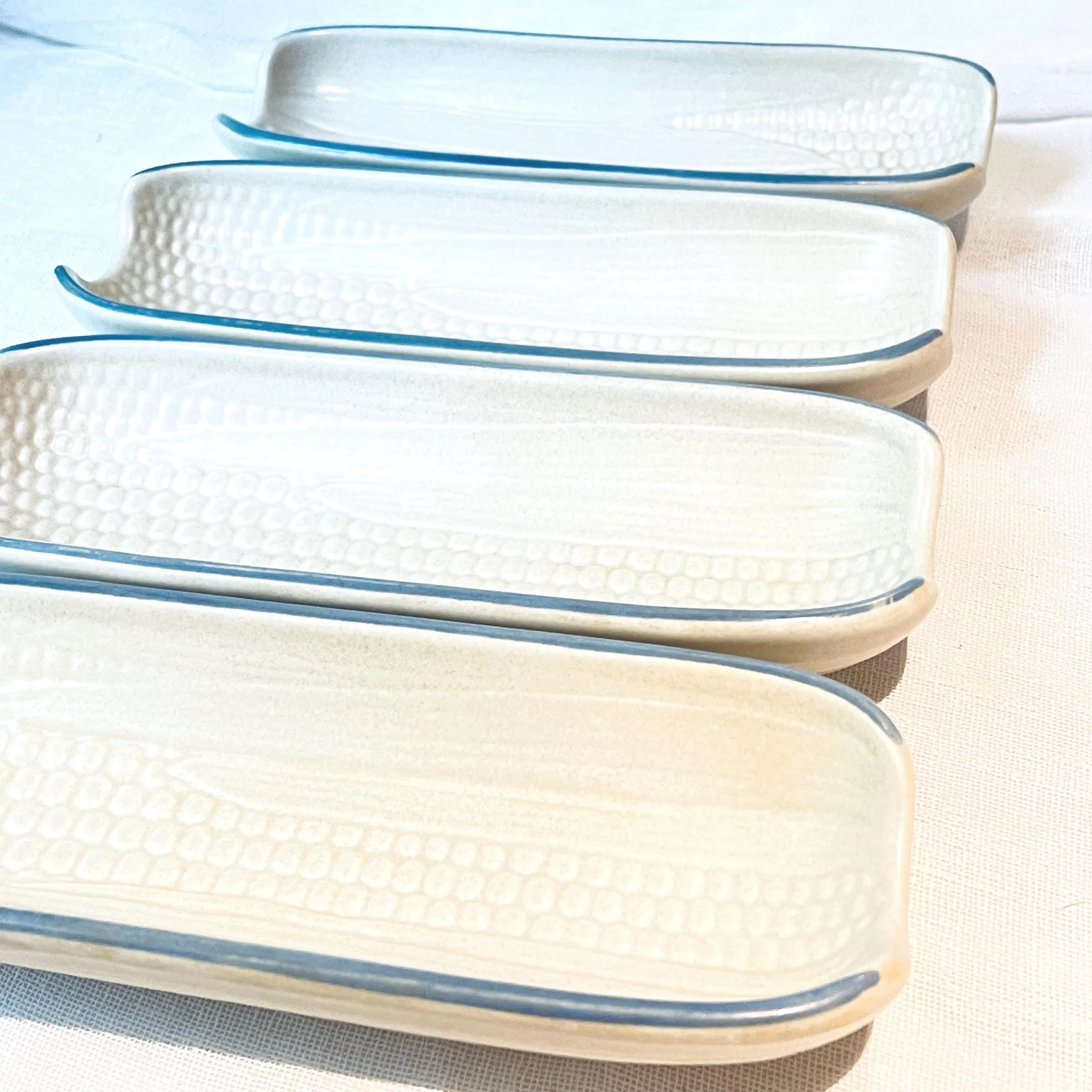 Vintage Pfaltzgraff Corn on the Cob Serving Plates Set of 4