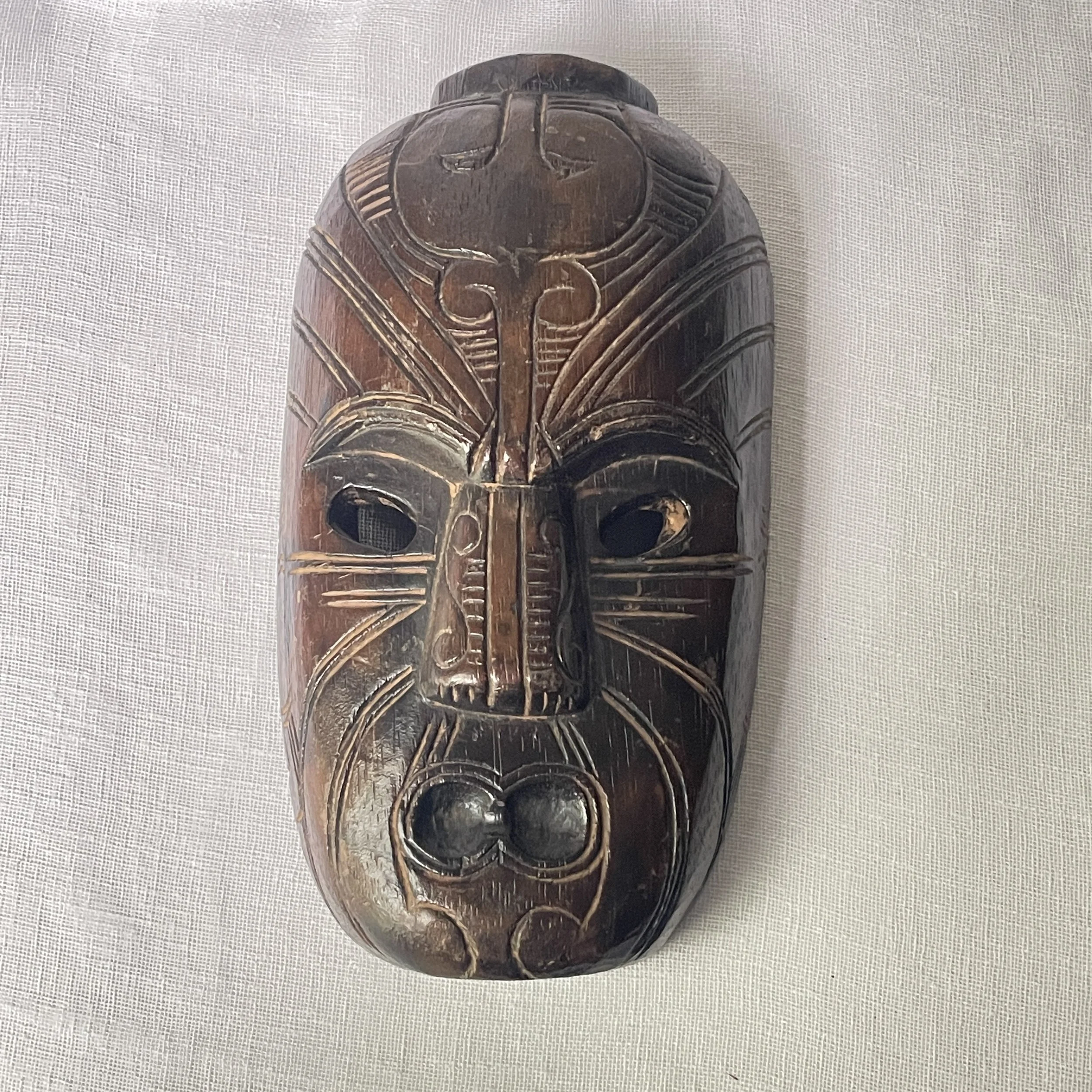Exquisite Wood Carved Maori Mask