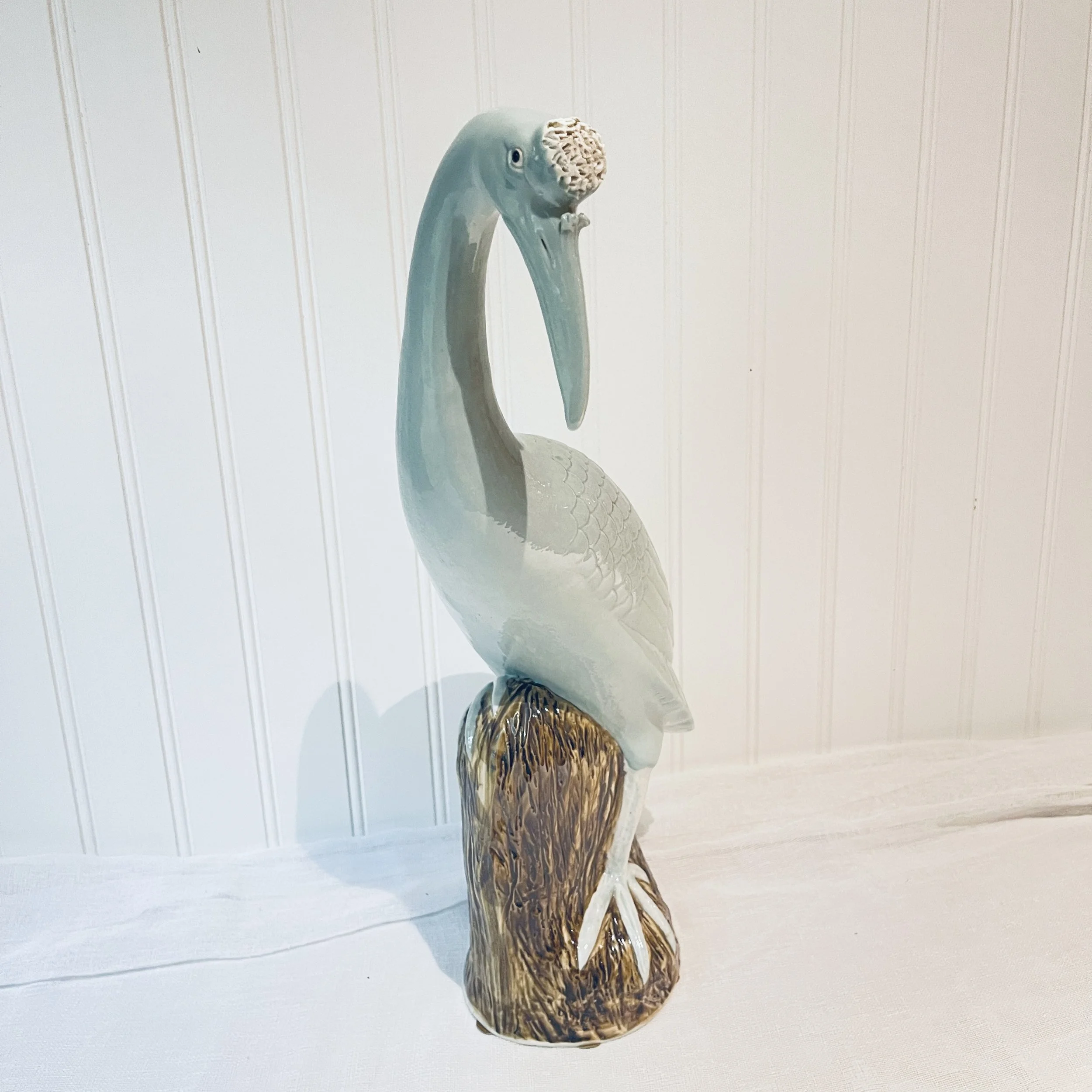 Maitland-Smith Chinese Export Porcelain Crane Sculpture