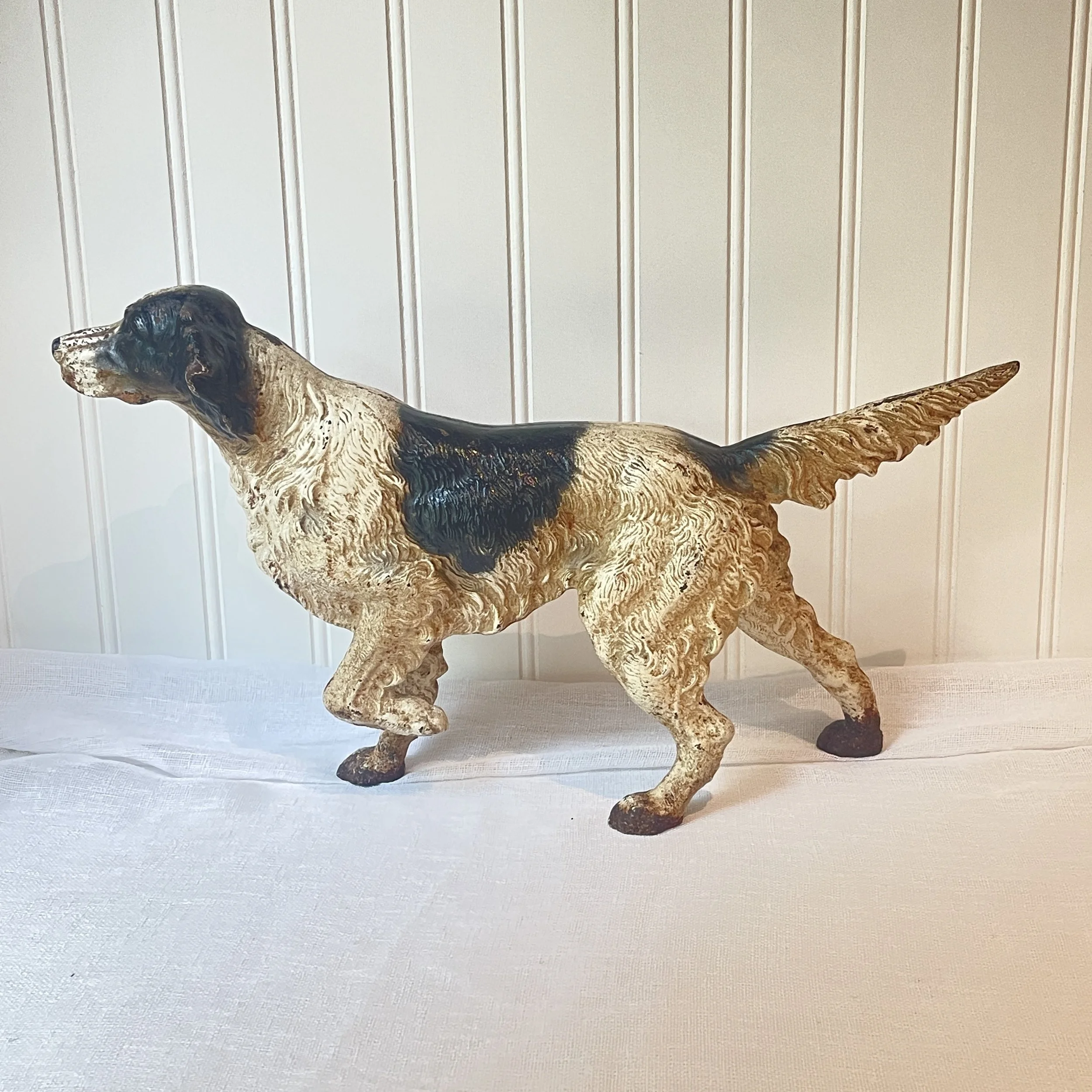 Cast Iron English Setter Dog Pointing Doorstop