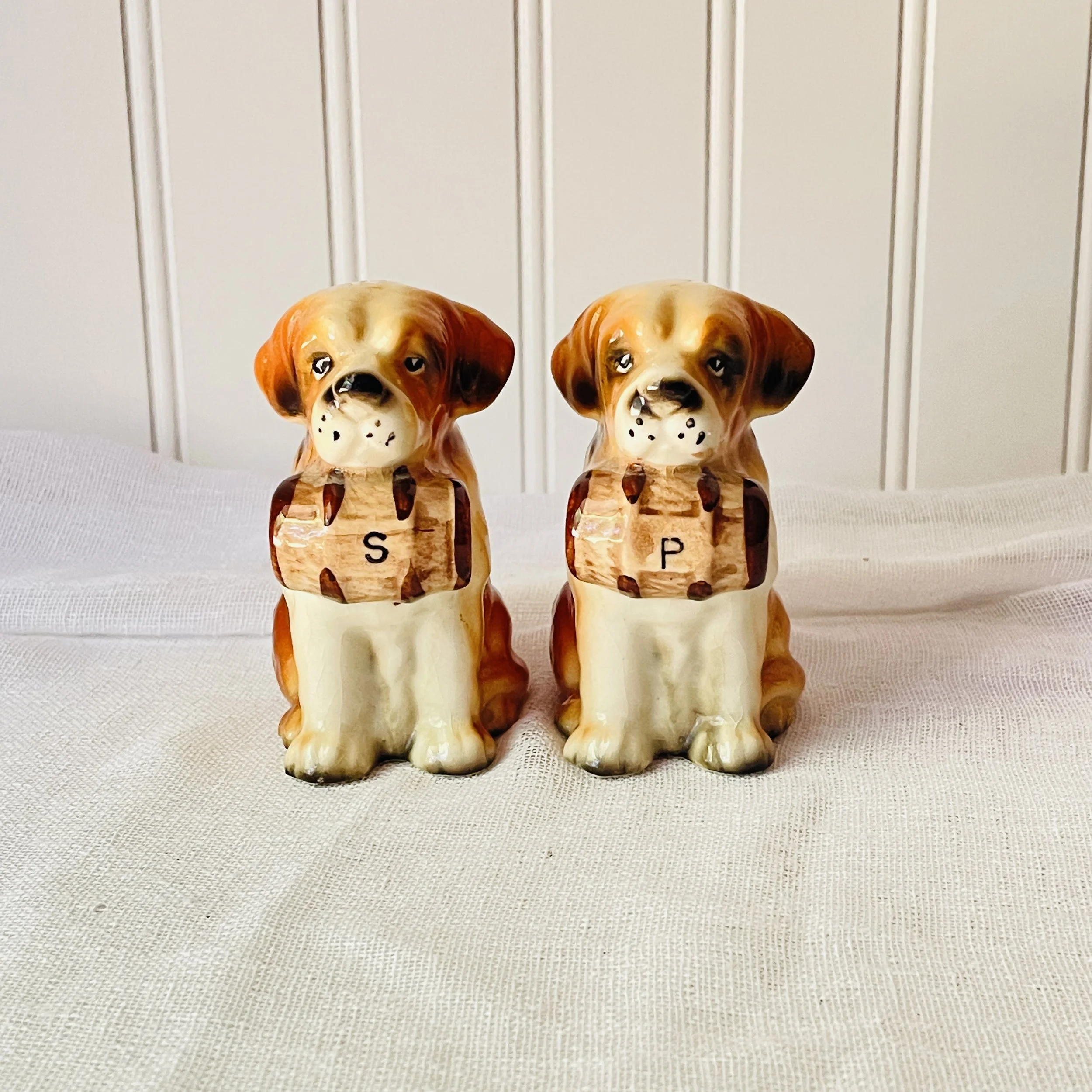 Vintage St. Bernard Salt & Pepper Shakers