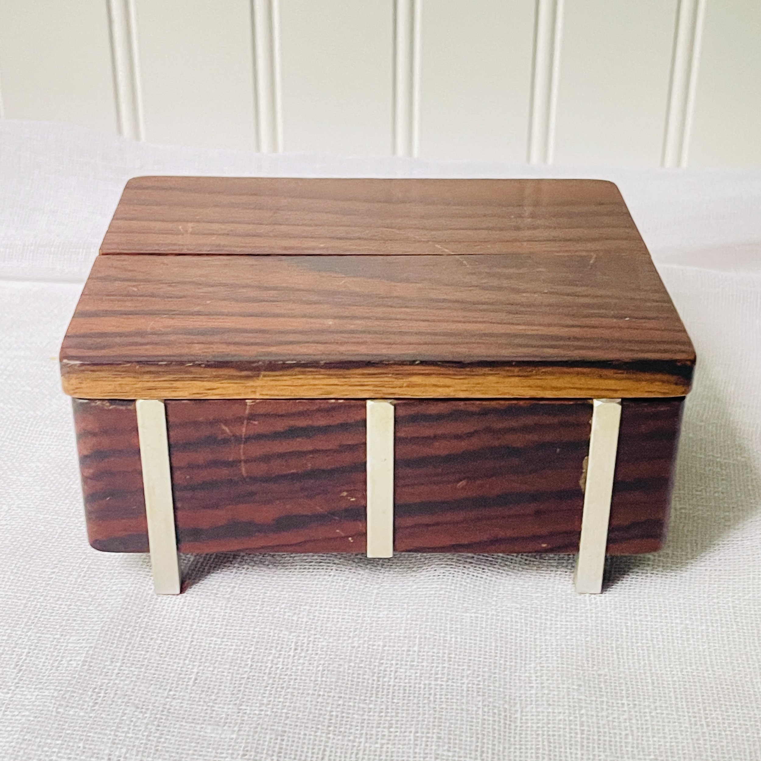 Vintage Solid Walnut Cigarette Box by Swank