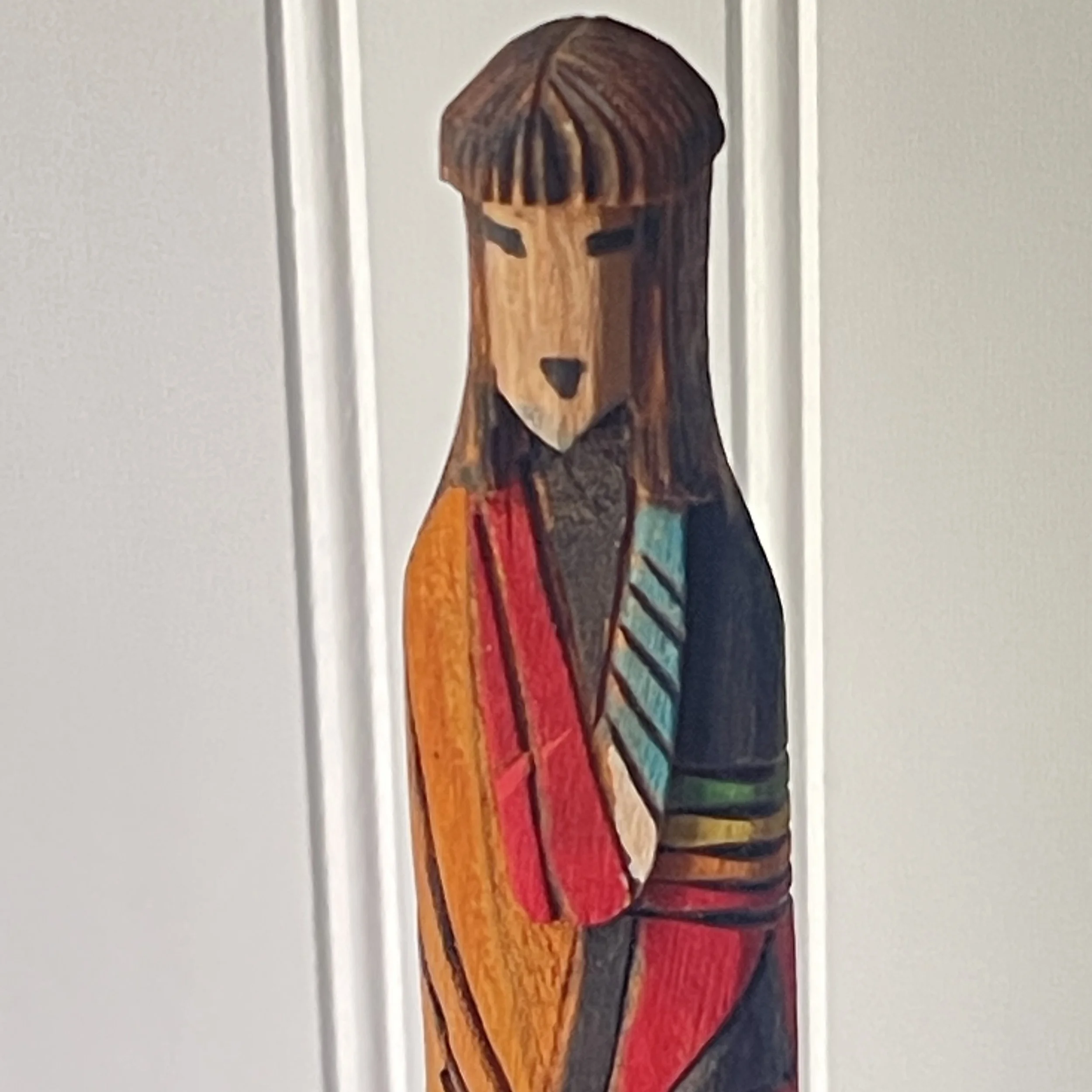 Carved Wooden Hopi Kachina Doll - White Corn