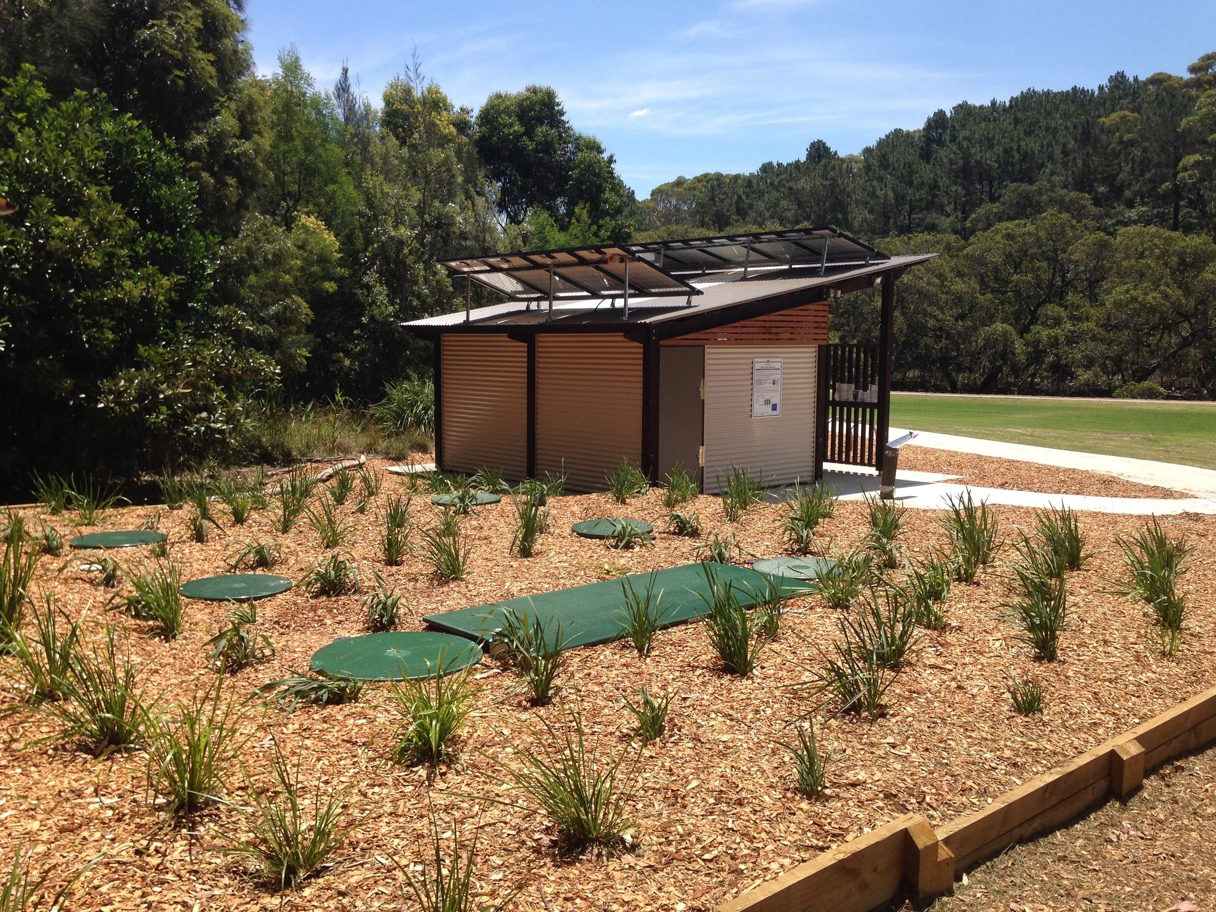Eco-friendly building with an Orenco wastewater treatment system
