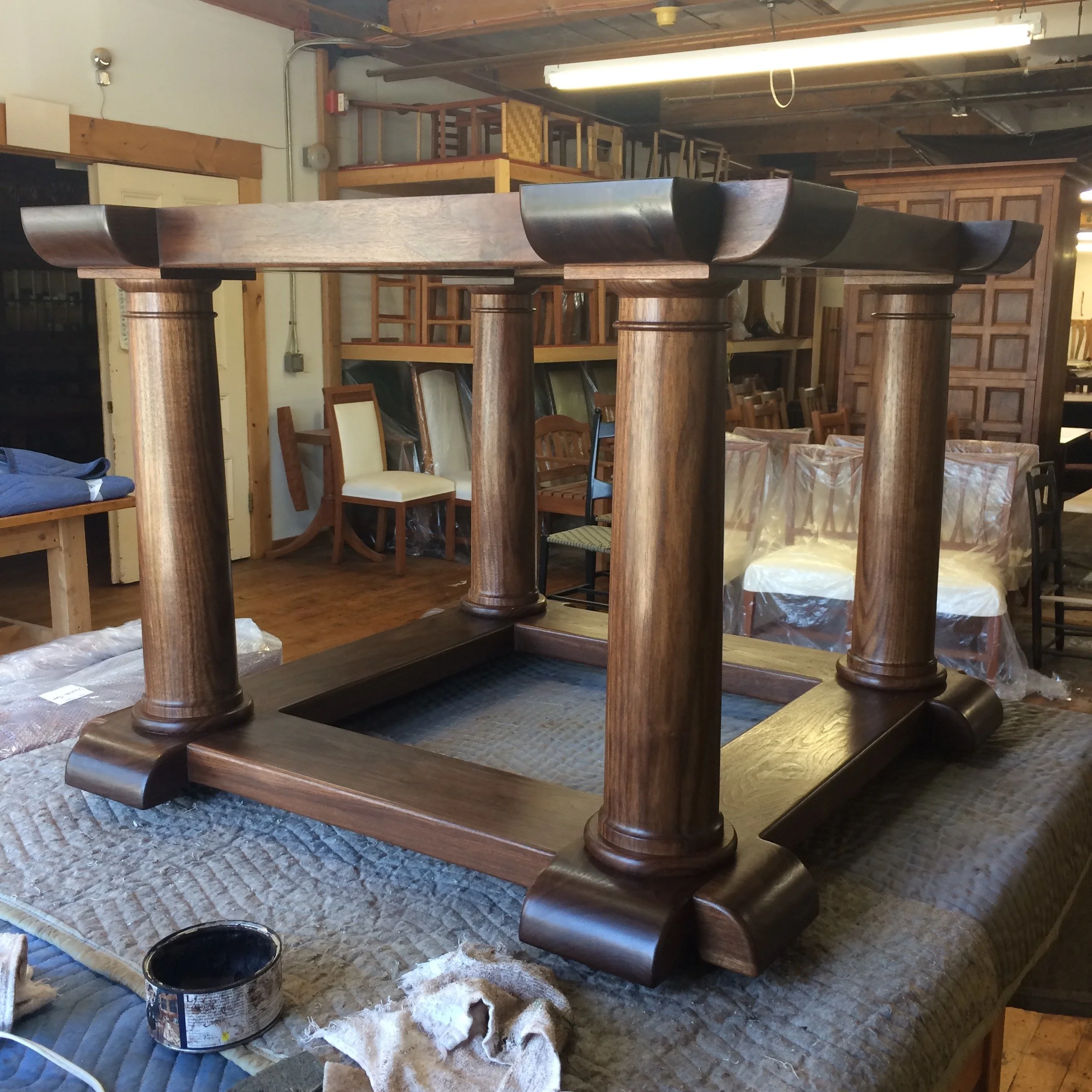 A tuscan base out of black walnut. Made by me at ShackletonThomas