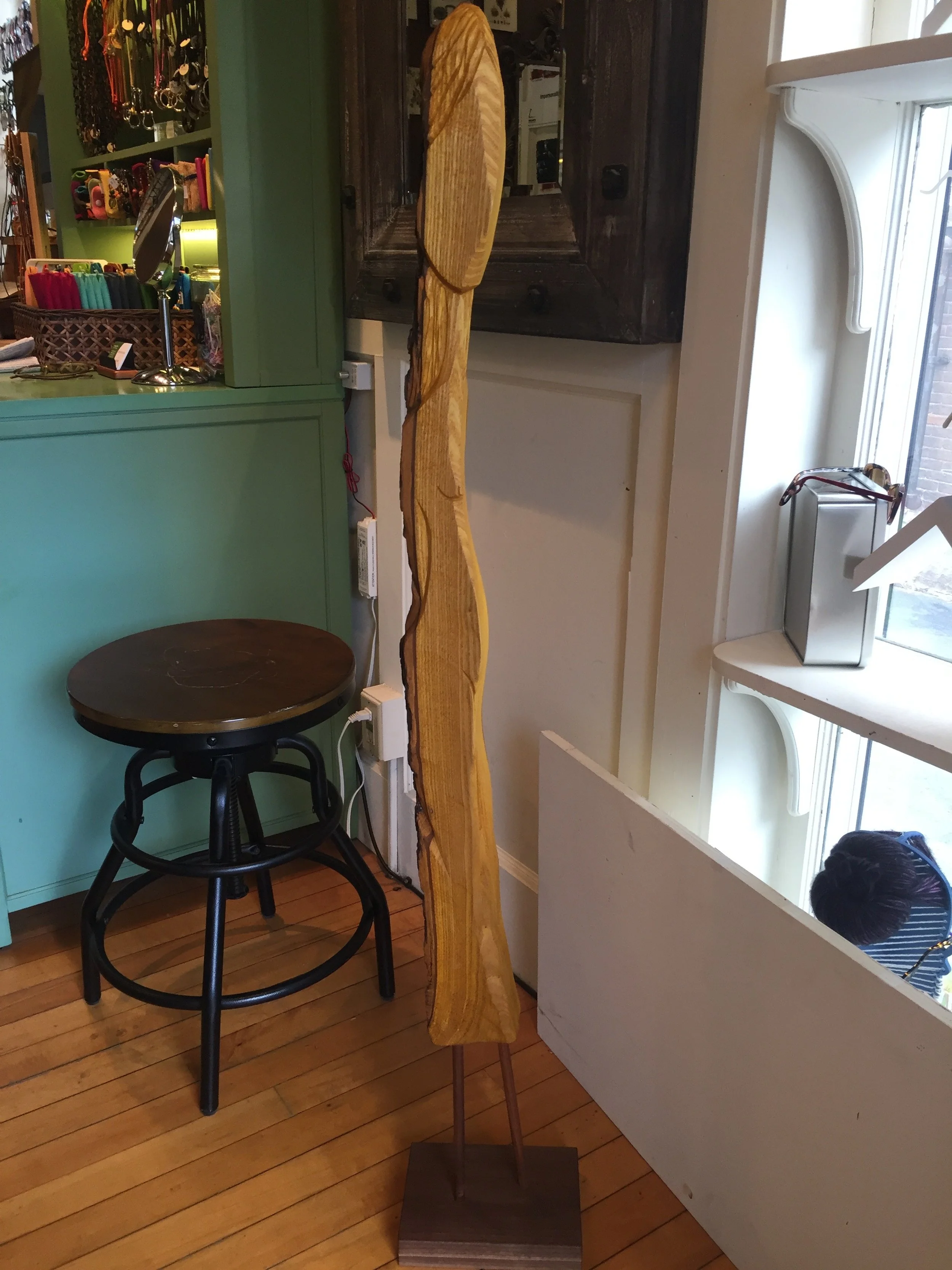 Mini Sculpture made out of Catalpa, stained with yellow rubio