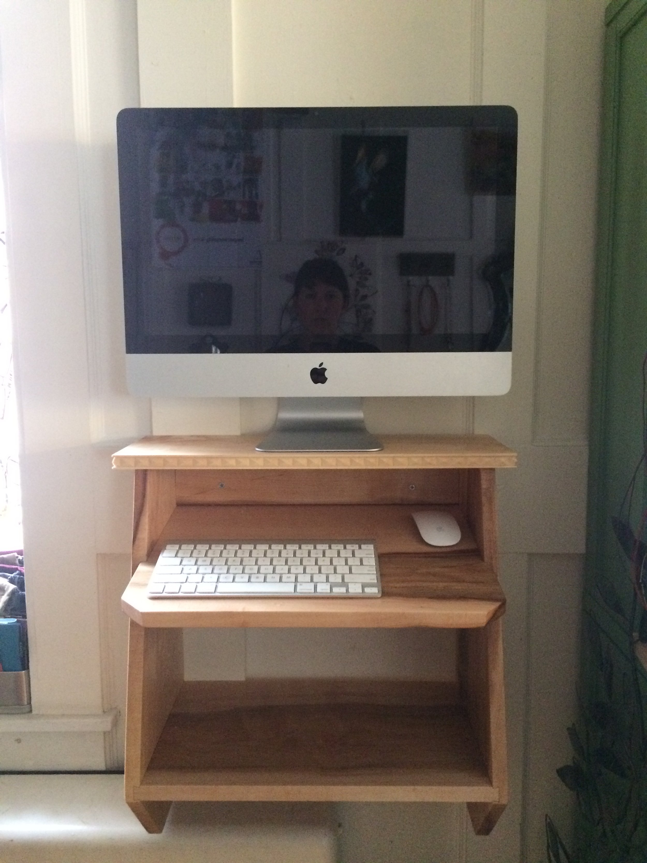 computer and keyboard wall stand for Eyes on Elm