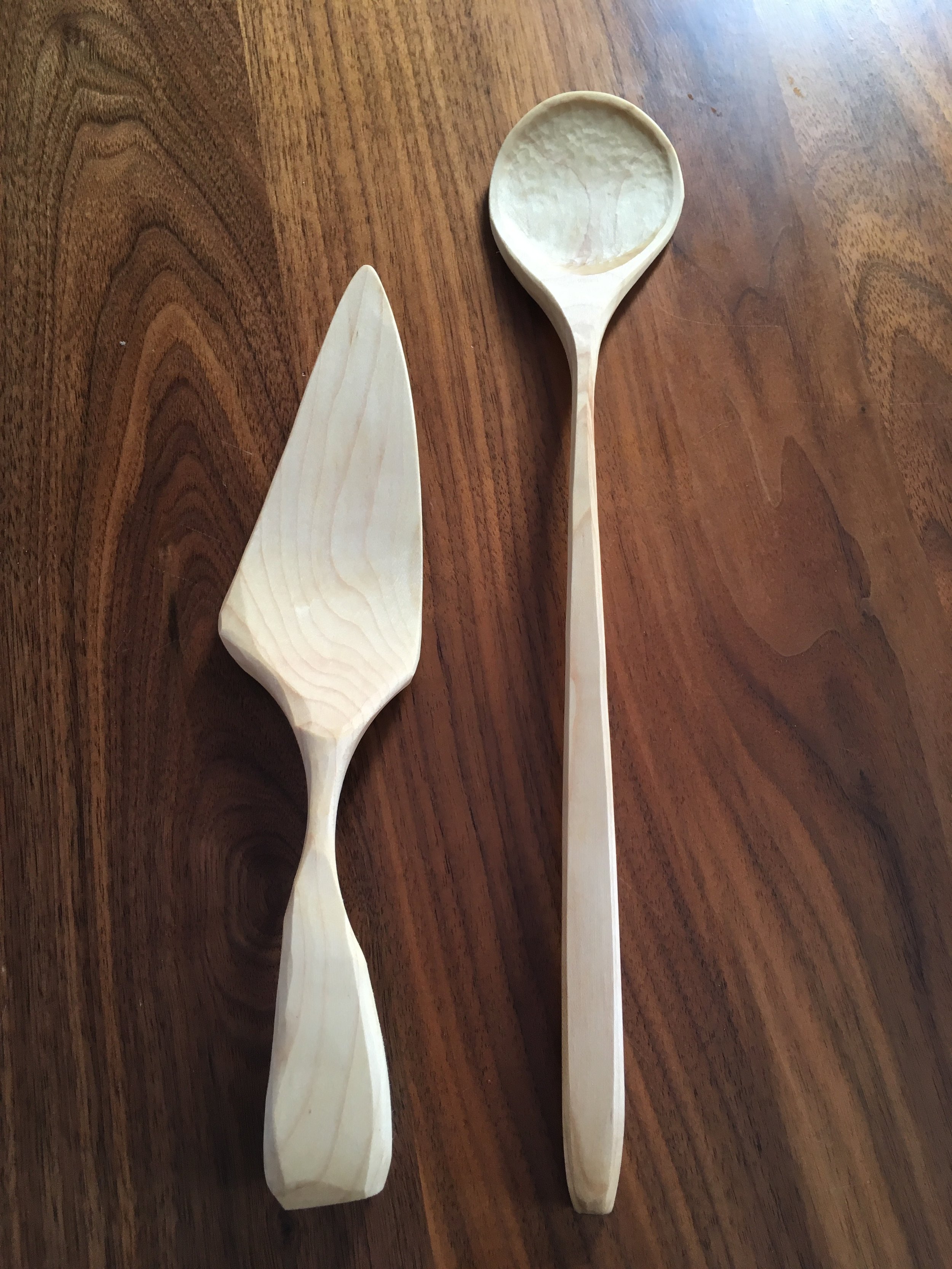 Maple spoon and pie cutter 