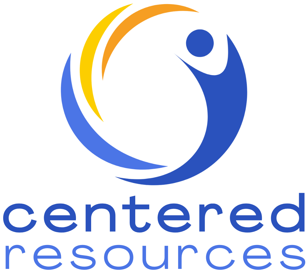 Logo of a red, yellow, and blue abstract design with the text 'Centered Resources' below.