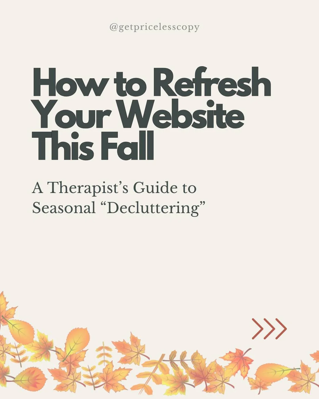 Just like your space, your website needs seasonal maintenance. Fall is the perfect time to declutter, update, and make sure your site still reflects your current practice, not last year’s version of it. 
A few small tweaks now can make a big d