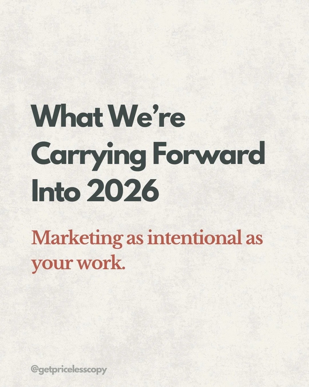 As this year comes to a close, we aren't interested in the "New Year, New You" noise. 
We&rsquo;re carrying forward what already works: 

✔ Clear messaging that helps people understand who you help and how.
✔ Thoughtful pacing that respects