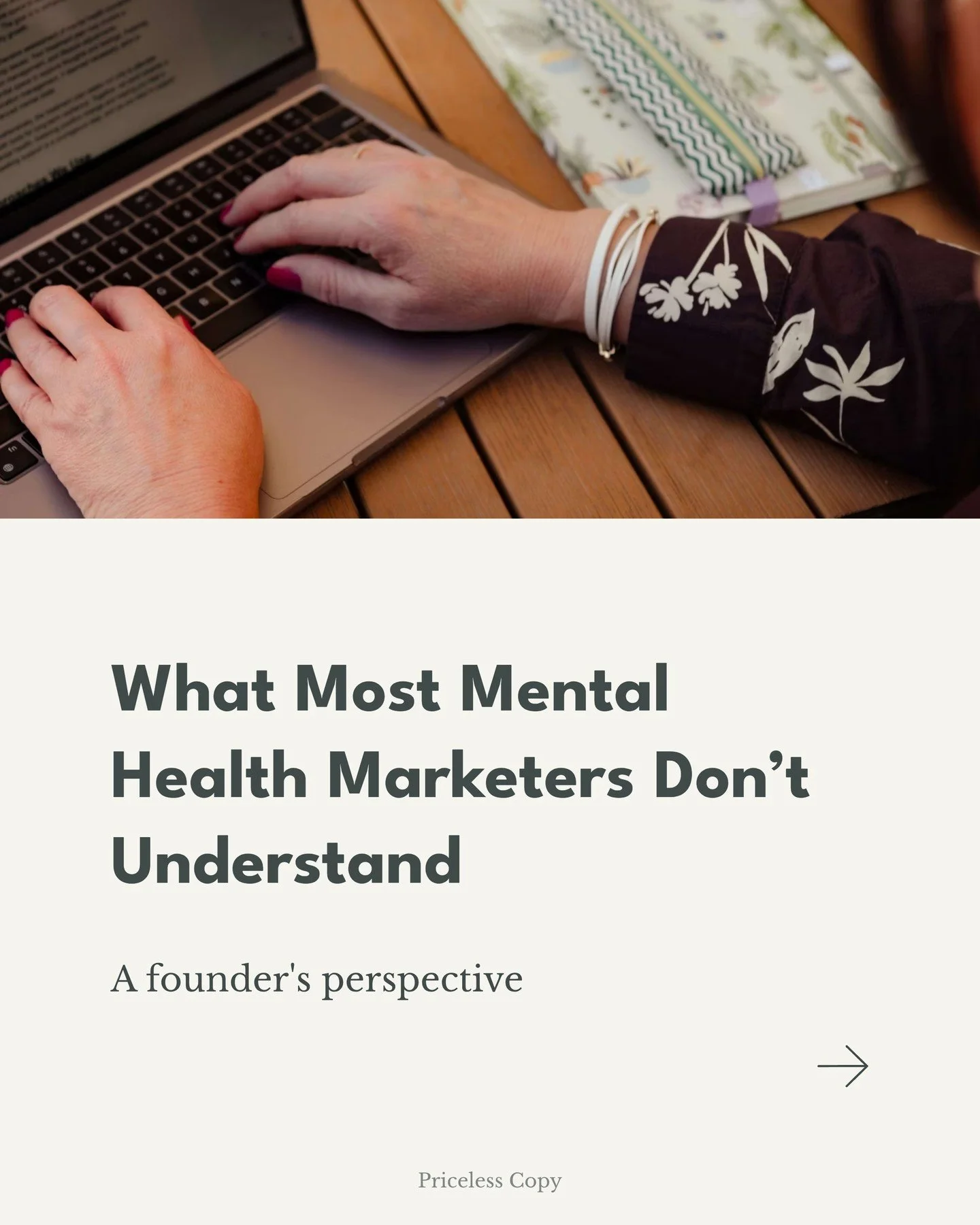 Mental health audiences can tell when messaging is transactional versus genuinely supportive. 

My background in clinical work and lived experience guides how I create copy that feels accurate, safe, and human.

#MentalHealthMarketing
#EthicalMarketi