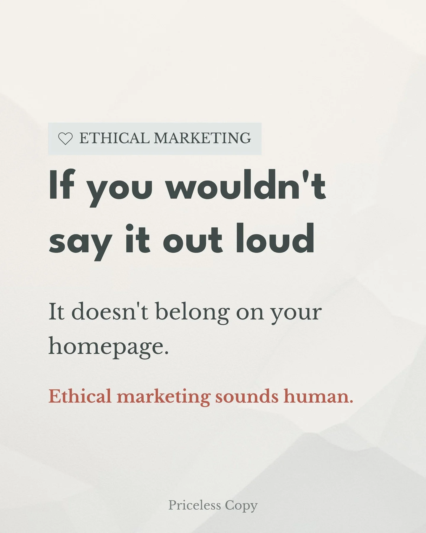 "Transform your life in 8 weeks." This is very similar to something I have actually read on a therapist's website. 

If your homepage says things like this, you're making promises you can't keep. Your website should sound like the way you a