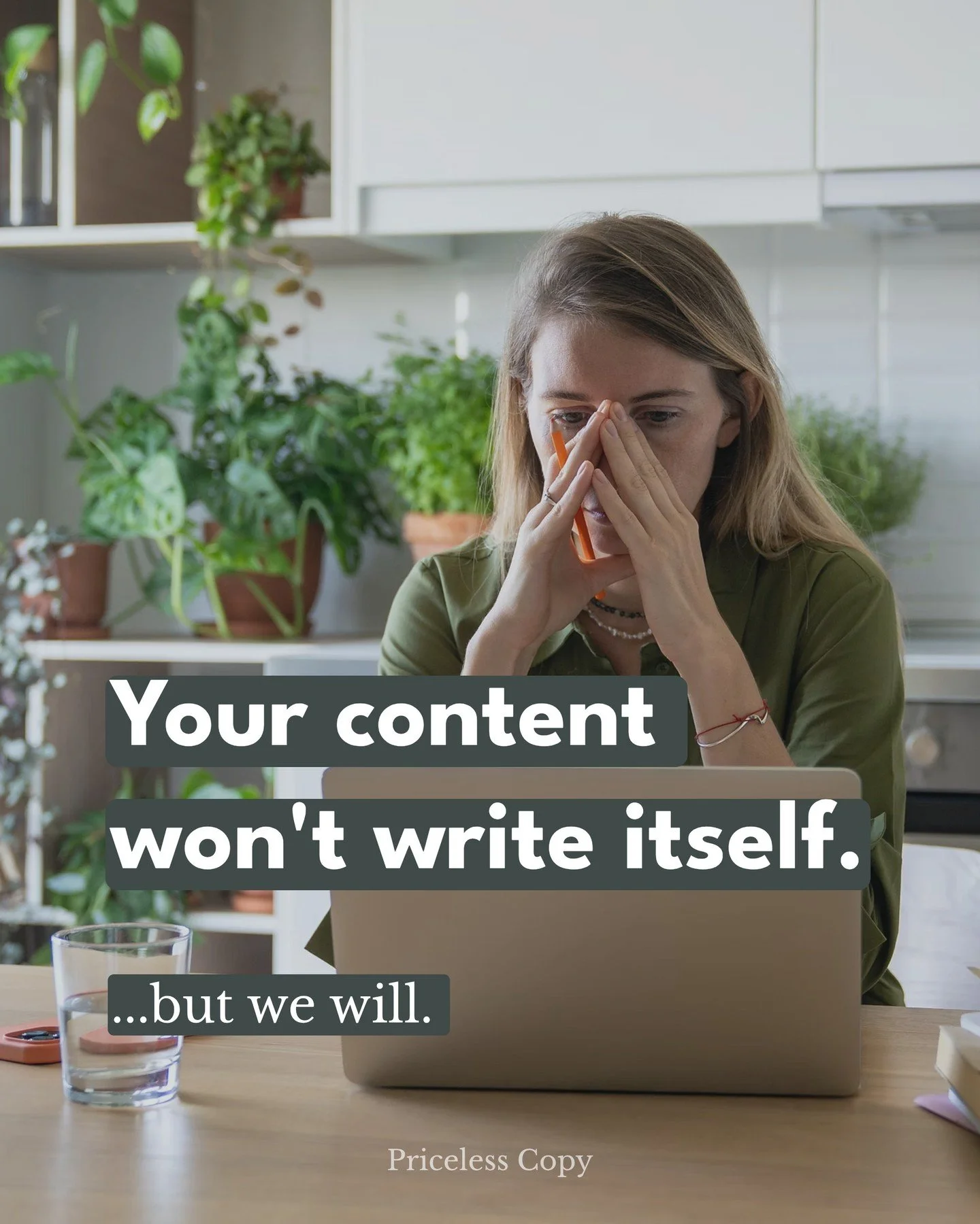 You went to school to be a therapist, not to spend Sunday nights wrestling with Instagram captions. 

That&rsquo;s where we come in.

Priceless Copy is built specifically for mental health brands. We understand the language, ethics, and the responsib