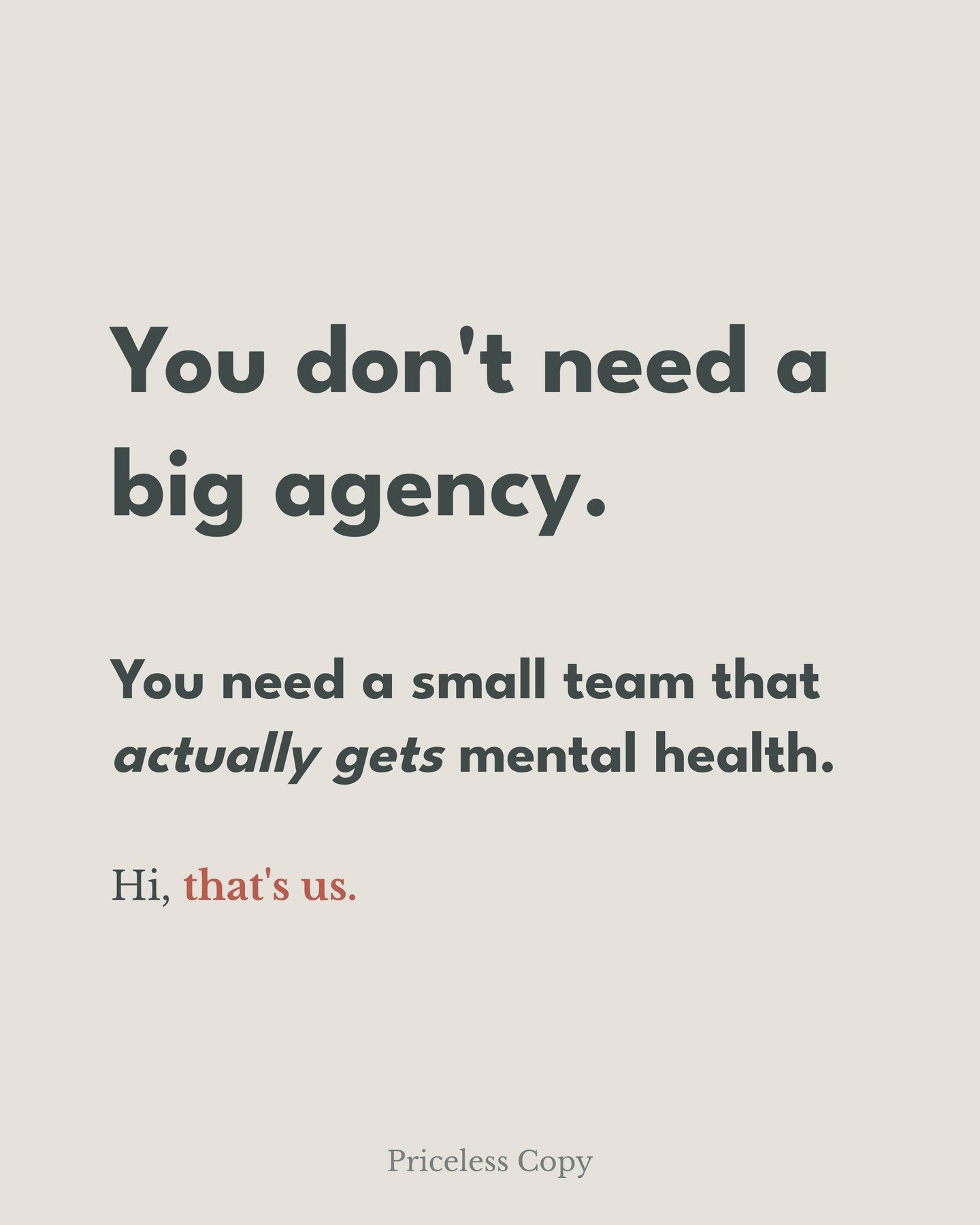 You do not need a huge agency that treats mental health like any other industry.

You need people who understand the responsibility behind your words, the clinical principles behind your services, and the trust your clients are placing in you before 