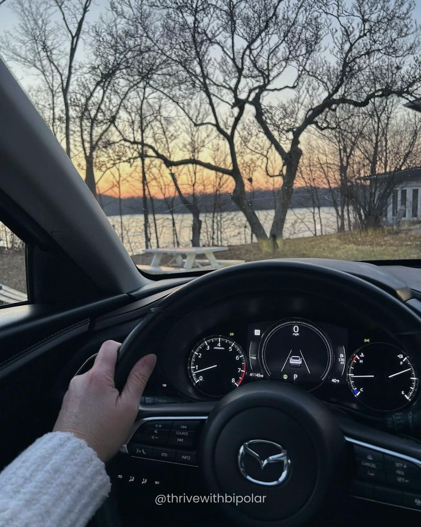 Sometimes I drive to the lake at sunset just to sit with my thoughts. There are no distractions. Just water, sky, and my thoughts. 

Where do you go when you need to clear your head? 

#mentalhealthjourney #bipolardisorder #livingwithbipolar #bipolar