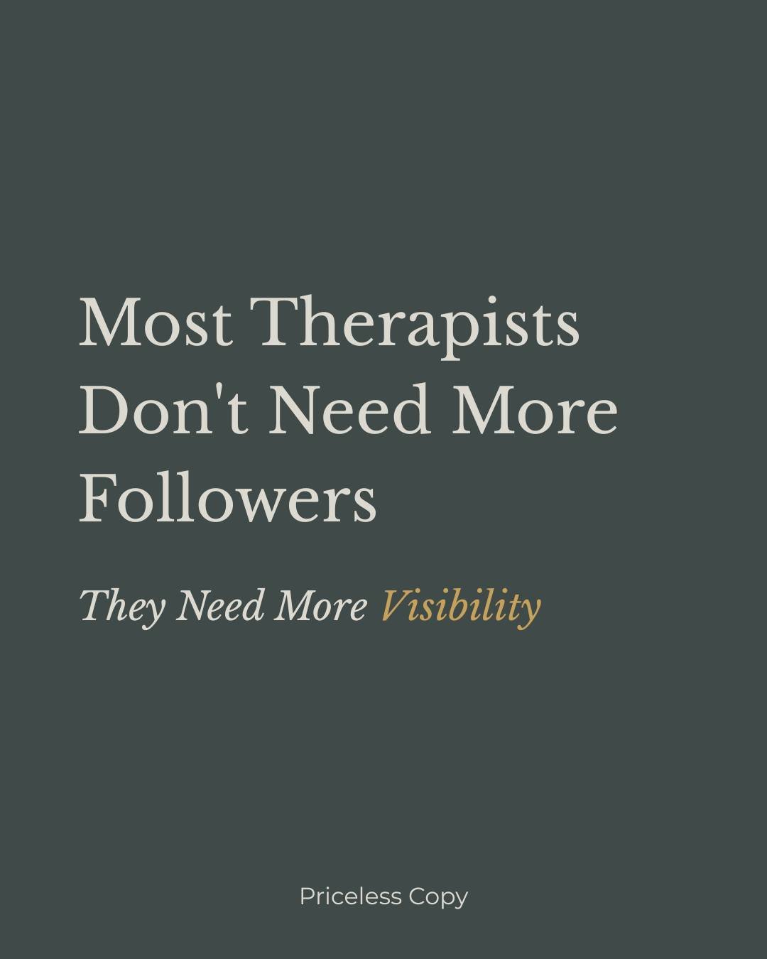 Many therapists think that having viral posts equals more growth. 

When someone is looking for a therapist, they aren't usually searching for the one who went viral. A viral moment might bring attention for a day. But it may not last. 
What you do n