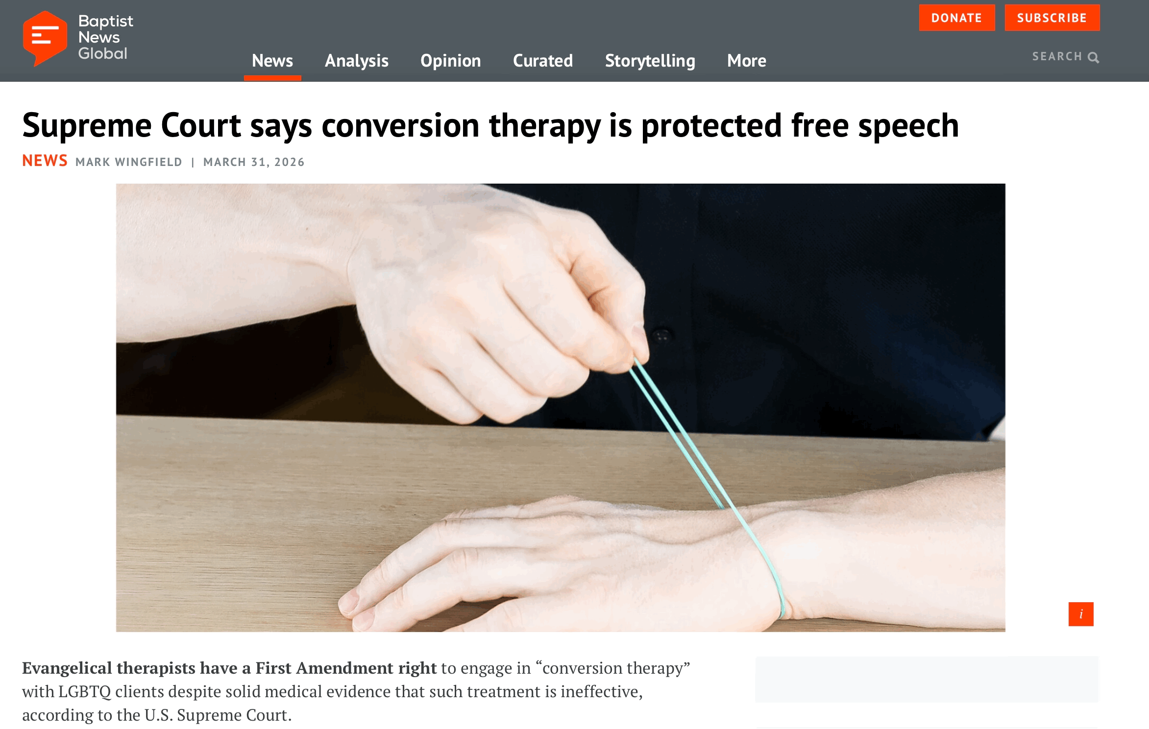 Baptist News Global: Supreme Court says conversion therapy is protected free speech
