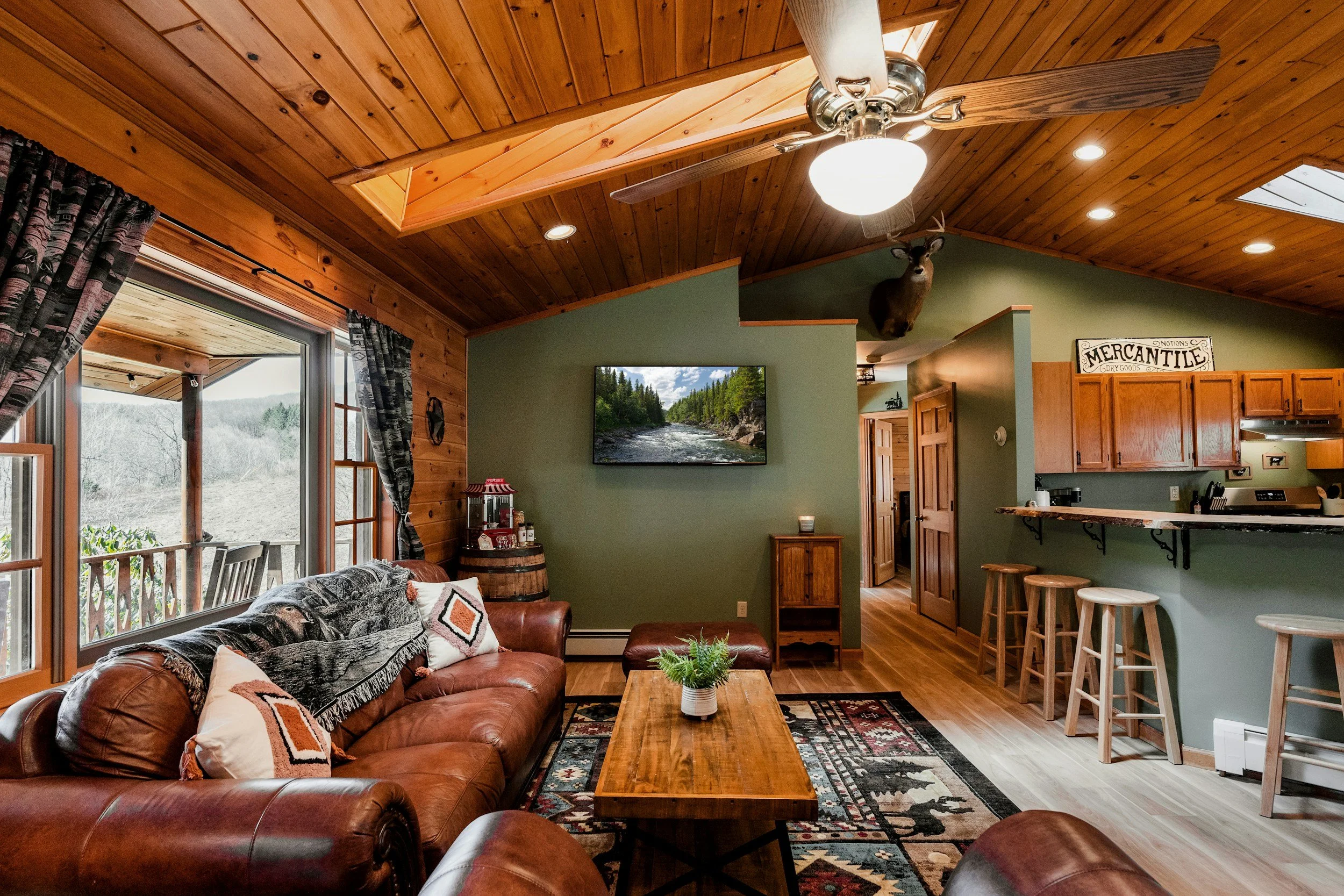 living room wall-mounted TV