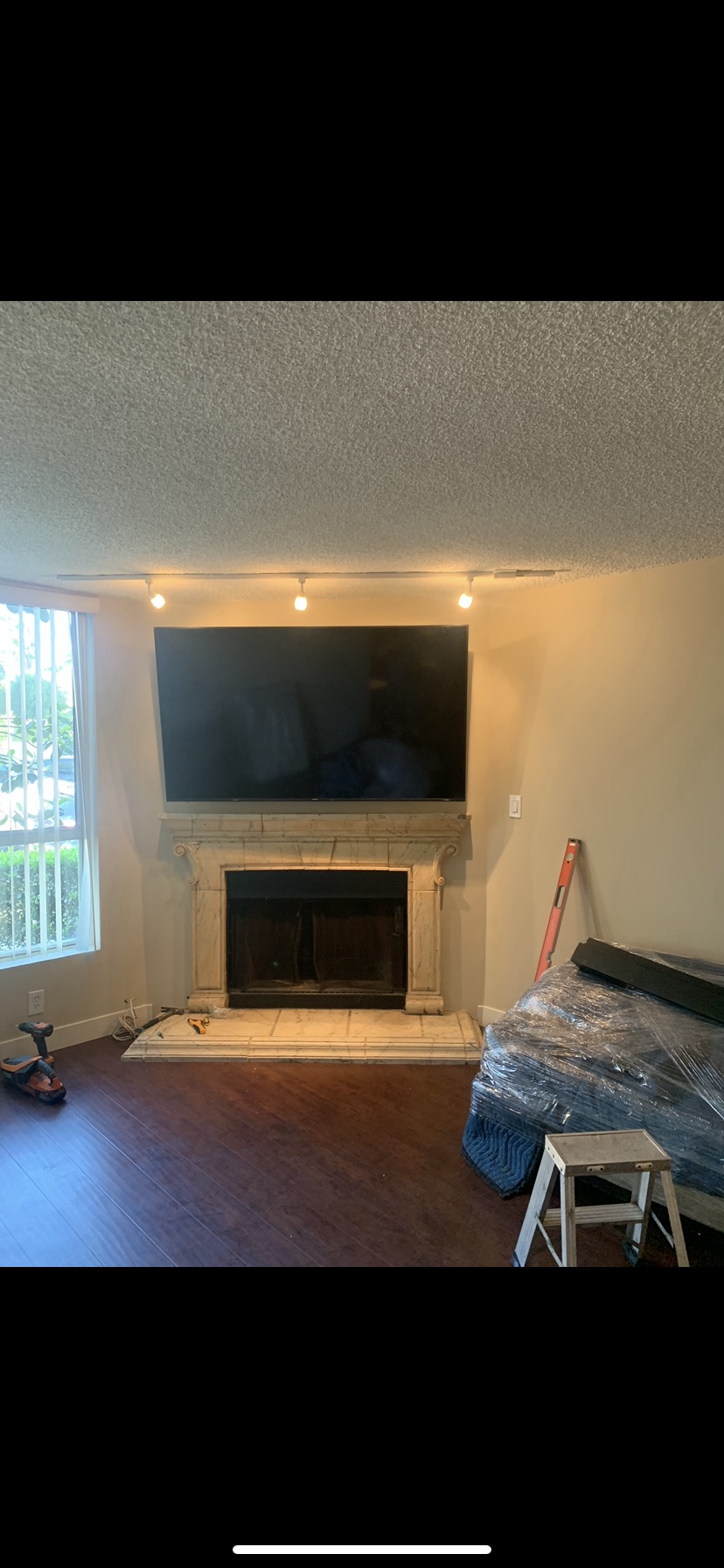 TV installation in modern living room