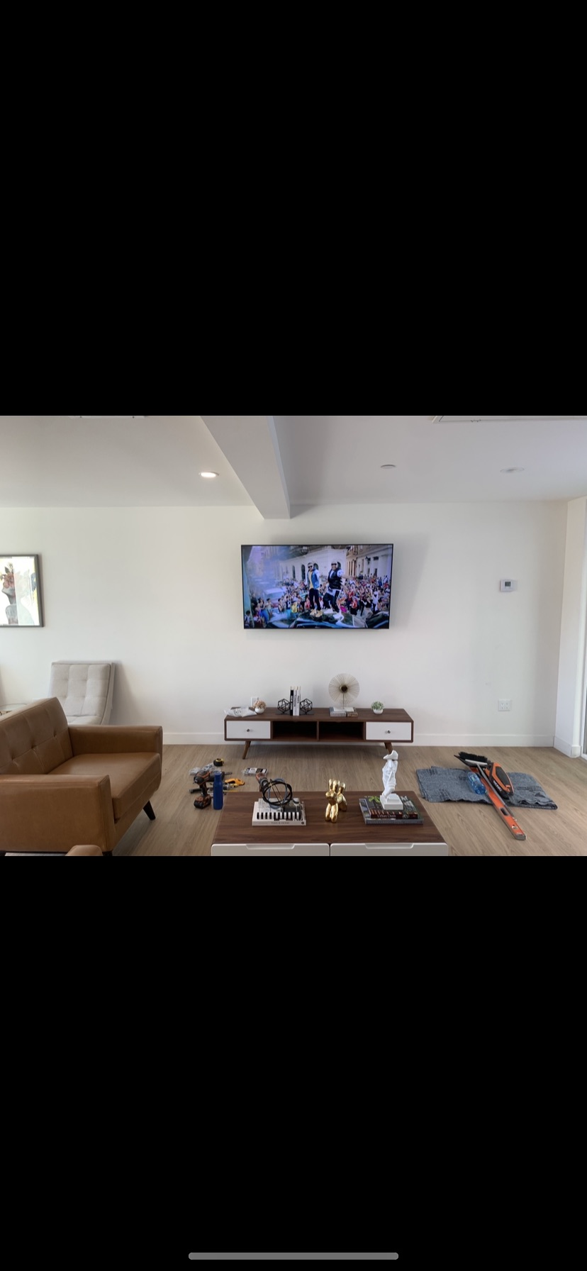 Wall mounted television with hidden cables in Las Vegas