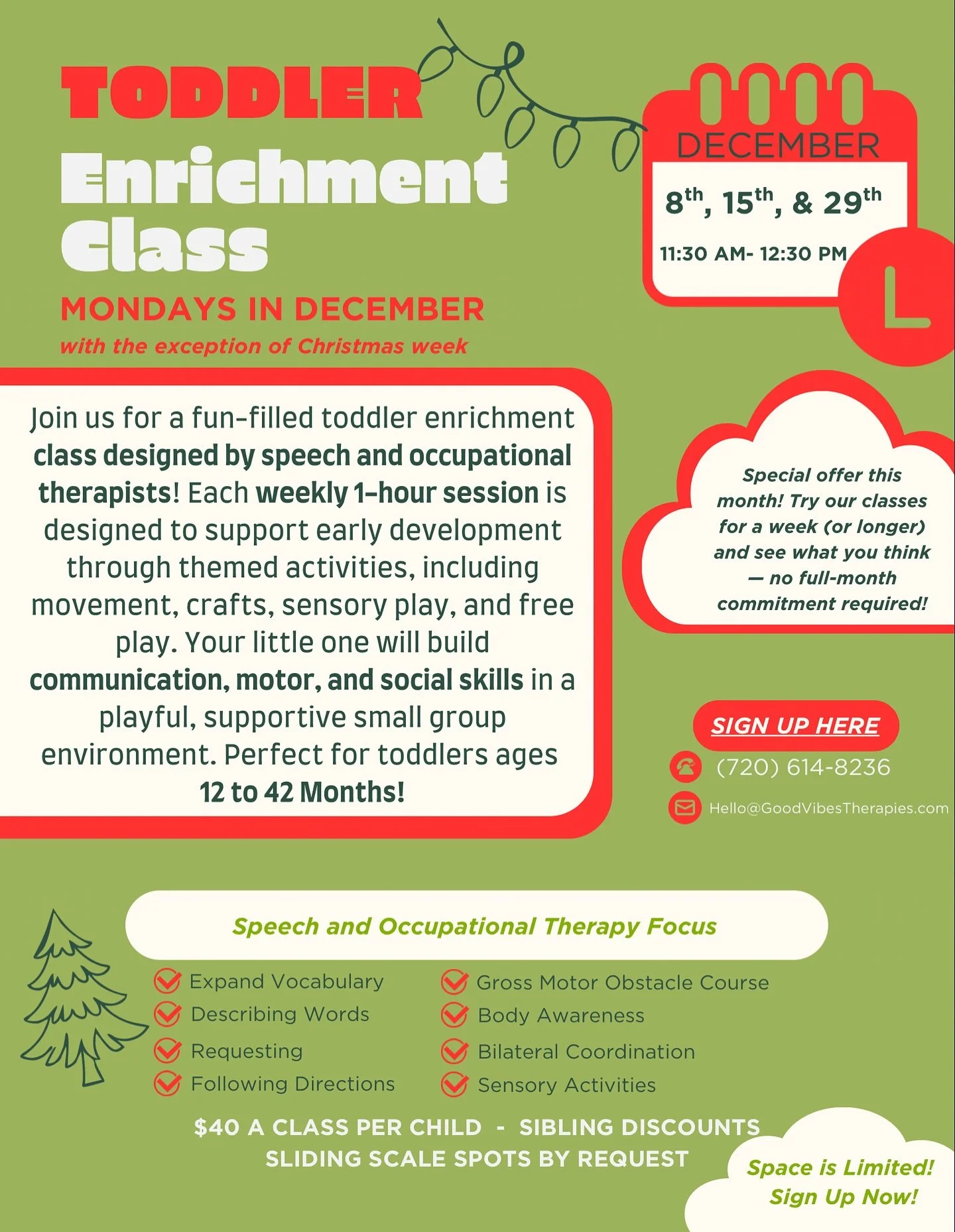 ❄️ Looking for a wonderful way to support your toddler&rsquo;s early development this winter? Our Toddler Enrichment Class is the perfect cozy spot for little learners! ☃️✨ Through winter-themed movement, crafts, sensory play, and free play, your chi