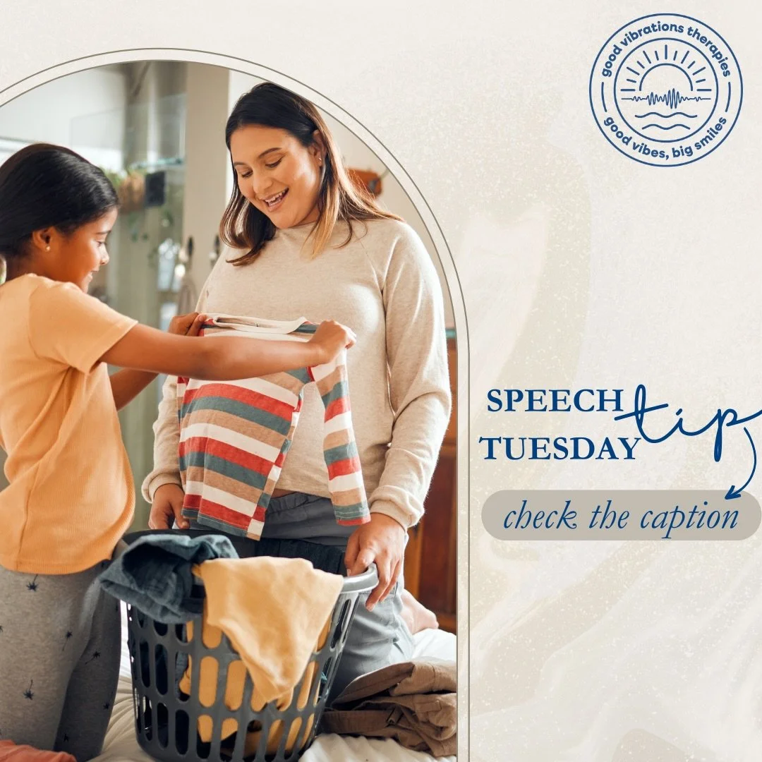Laundry Day &ldquo;Seek &amp; Find&rdquo;
Turn a chore into a language game!

The Goal: Learning categories and descriptors (colors/sizes).

The Tip: Ask your child to find all the &ldquo;blue&rdquo; socks or the &ldquo;big&rdquo; shirts. Use the &ld
