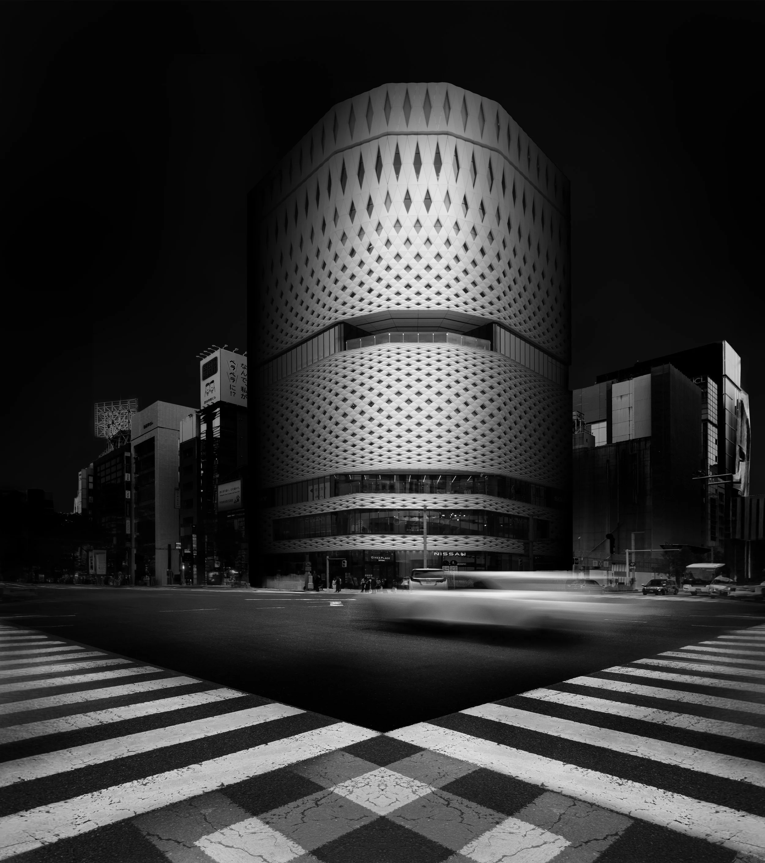 Slow Shutter at Ginza Six as Extreme B&amp;W, Tokyo