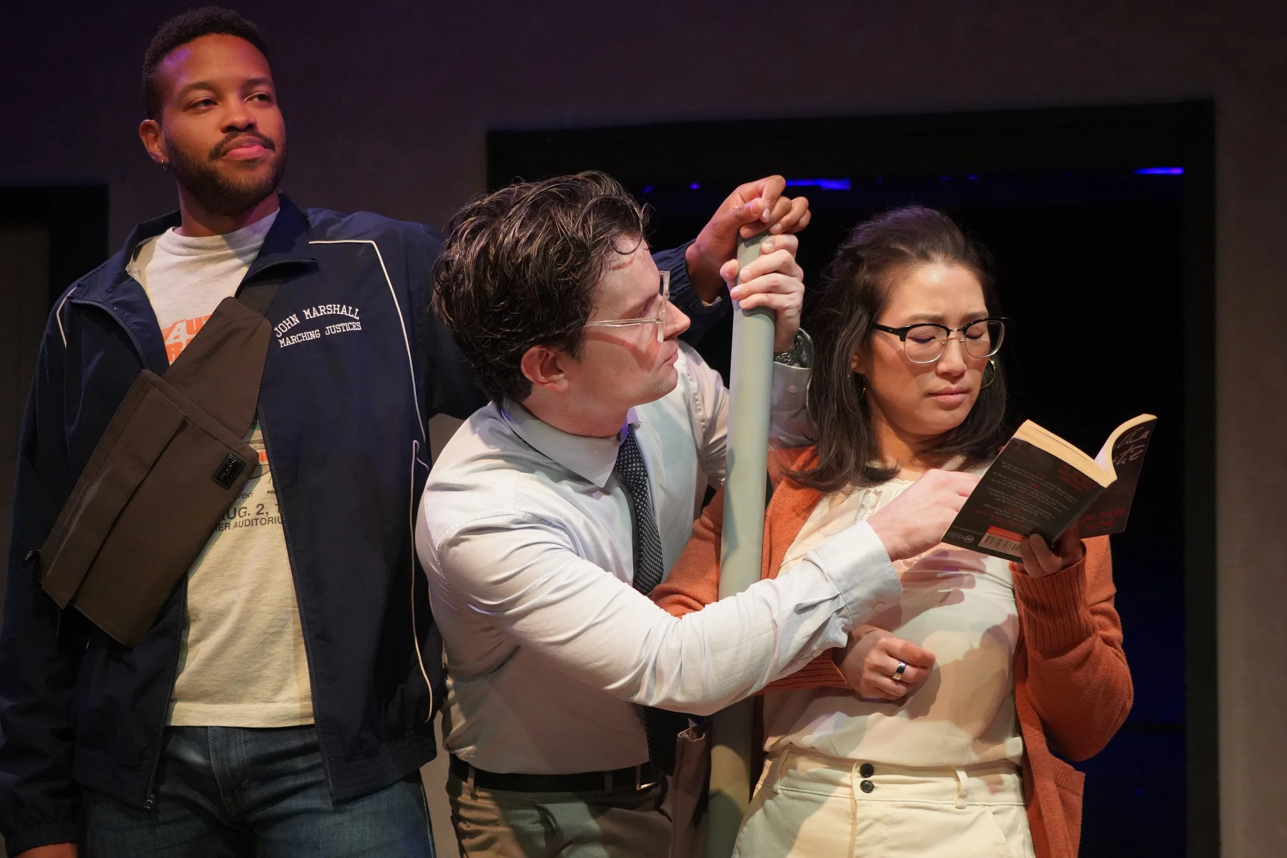 R. Eric Hill, Jeremy Bassett, and Mindy Le in 'The Enigma...'
