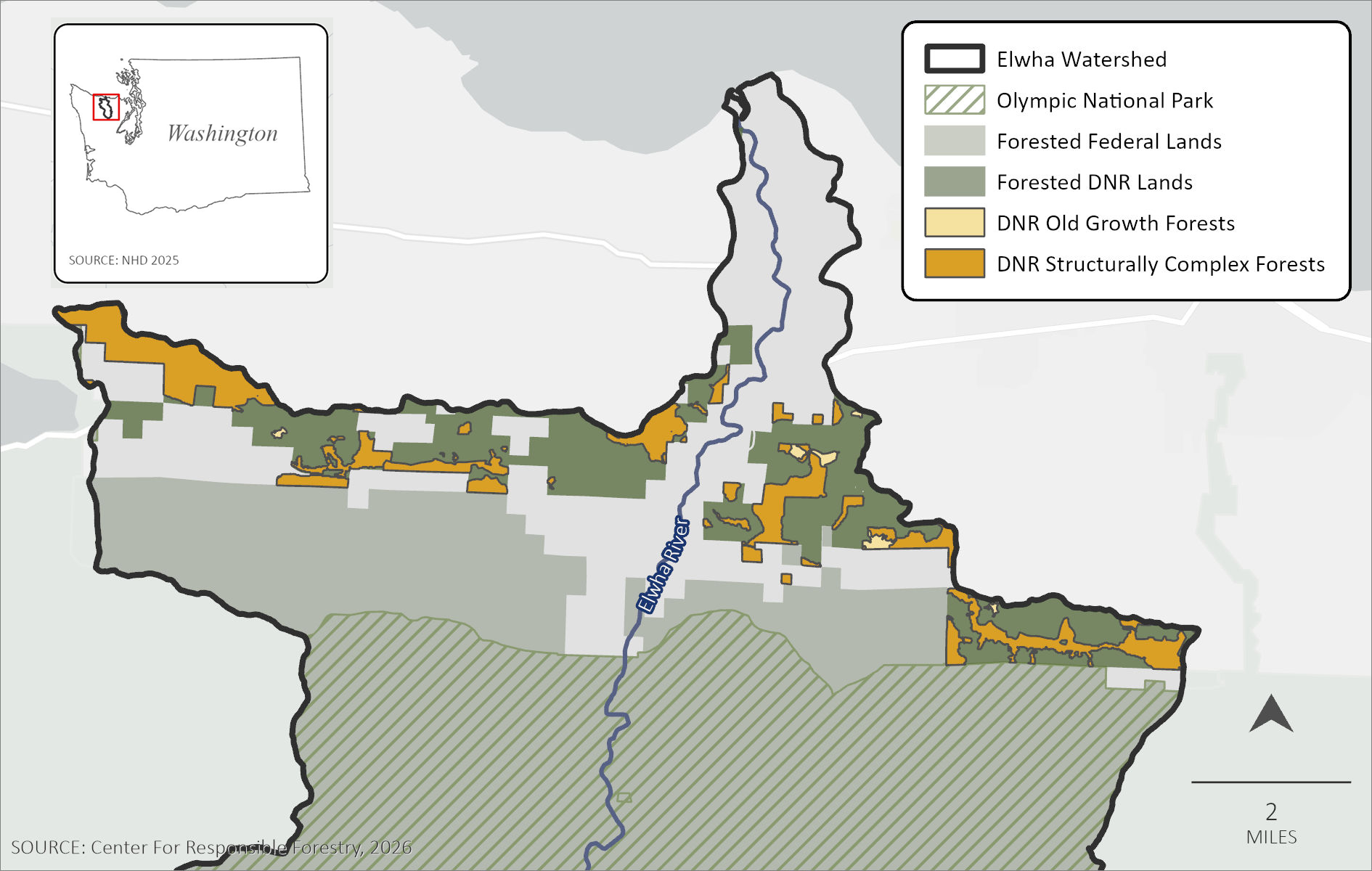 Map of old growth and structurally complex forests across the Lower Elwha