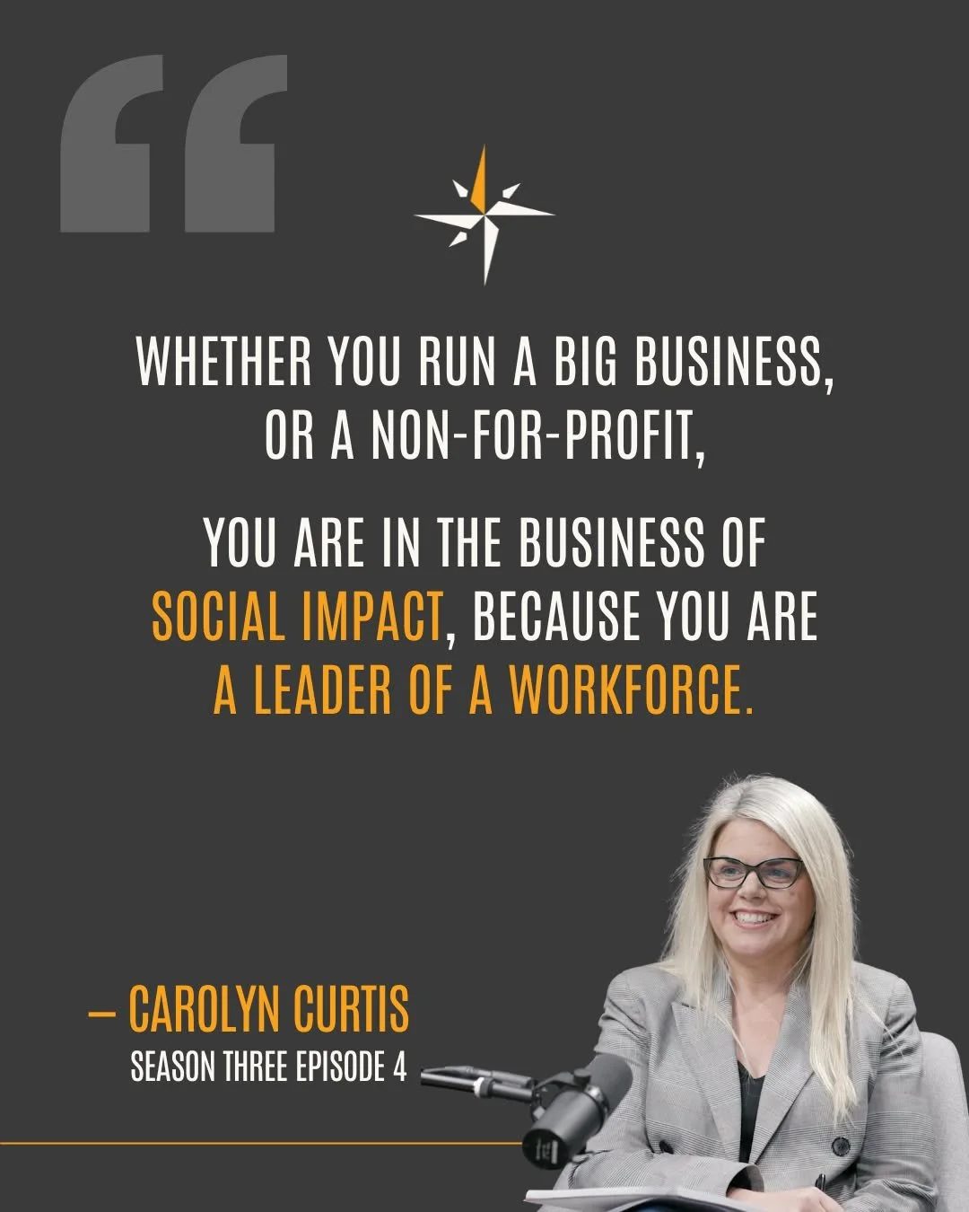 Every leader is in the business of social impact 💡

Because leadership isn&rsquo;t just about profit or performance - it&rsquo;s about people. Your workforce are human beings with lives, families, and complexity.

Hear more from Carolyn Curtis on th