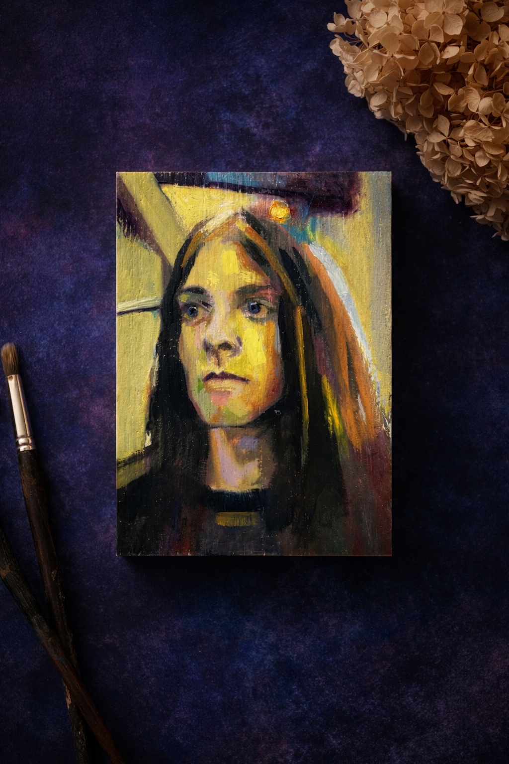Kurt Cobain — Original Oil Painting on Wood Panel (5 × 7 in)