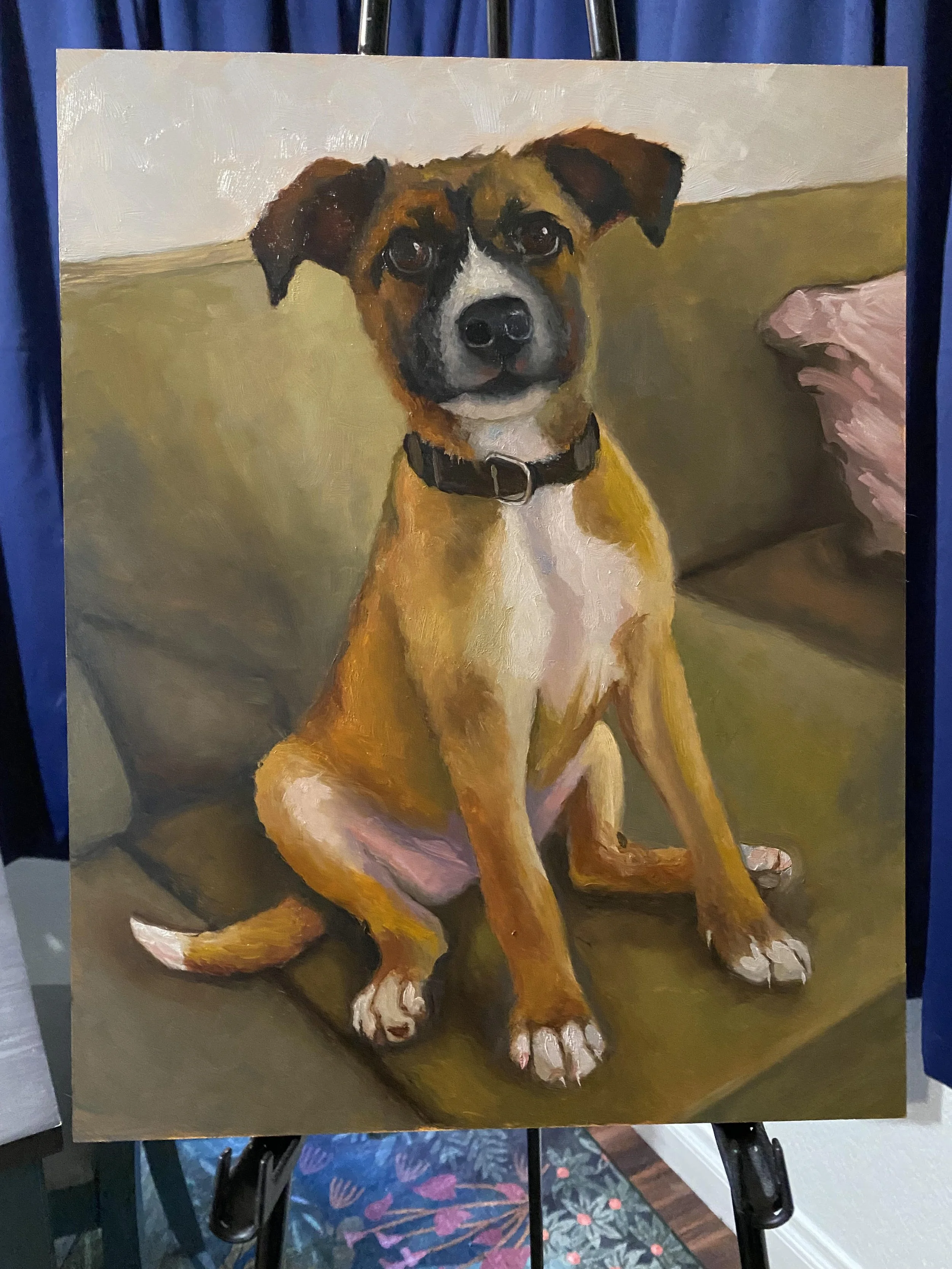 Tom-Dog on couch painting