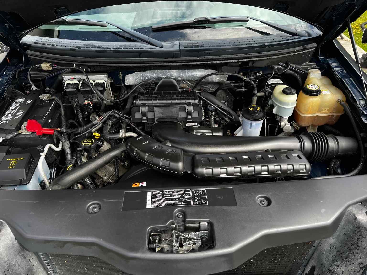 Engine bay detailing on Ford F-150 - fully cleaned and restored by Bryanz Auto Detailing