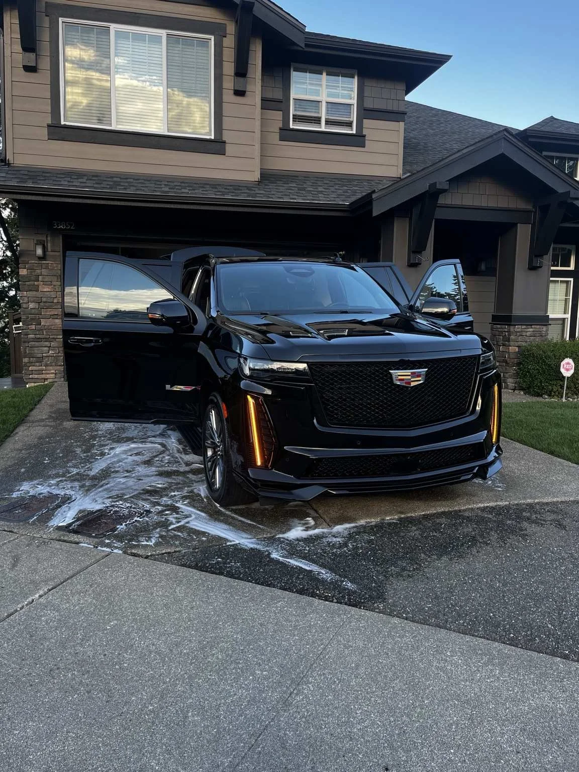 Luxury Cadillac Escalade V exterior mobile detailing service by Bryanz Auto Detailing near Gig Harbor WA