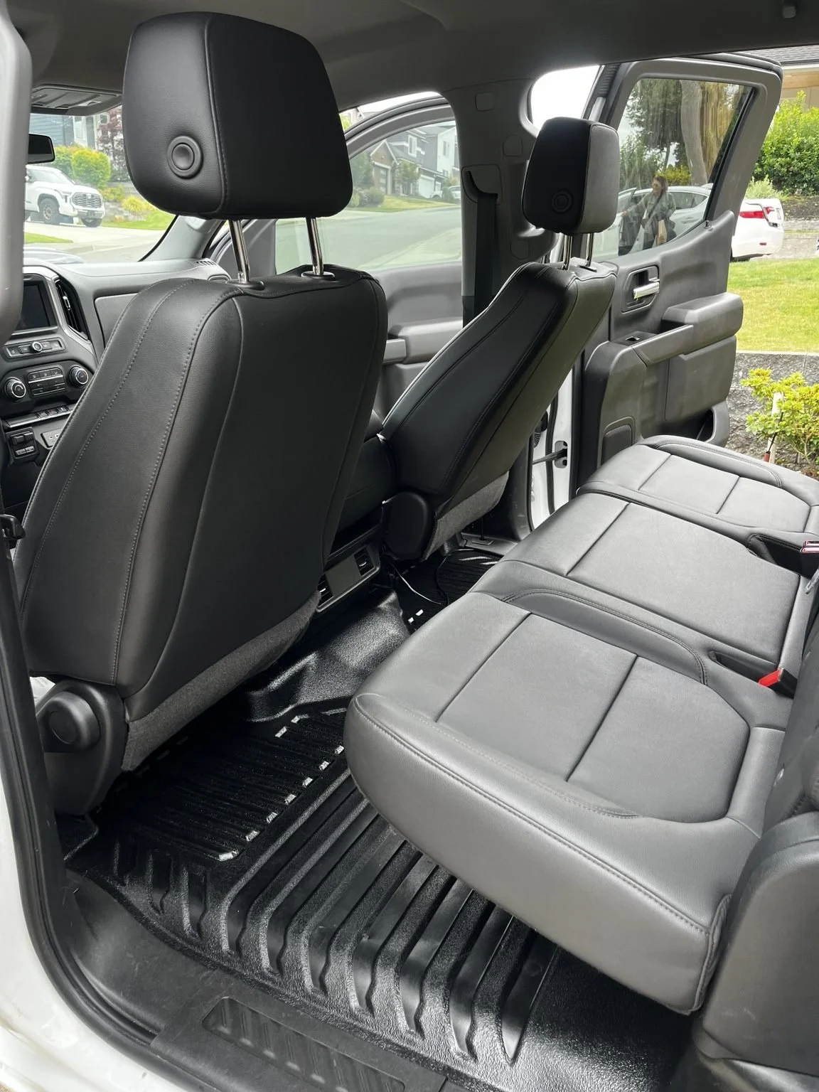 Chevrolet Silverado rear stars and floor after interior detailing in Des Moines, WA by Bryanz Auto Detailing
