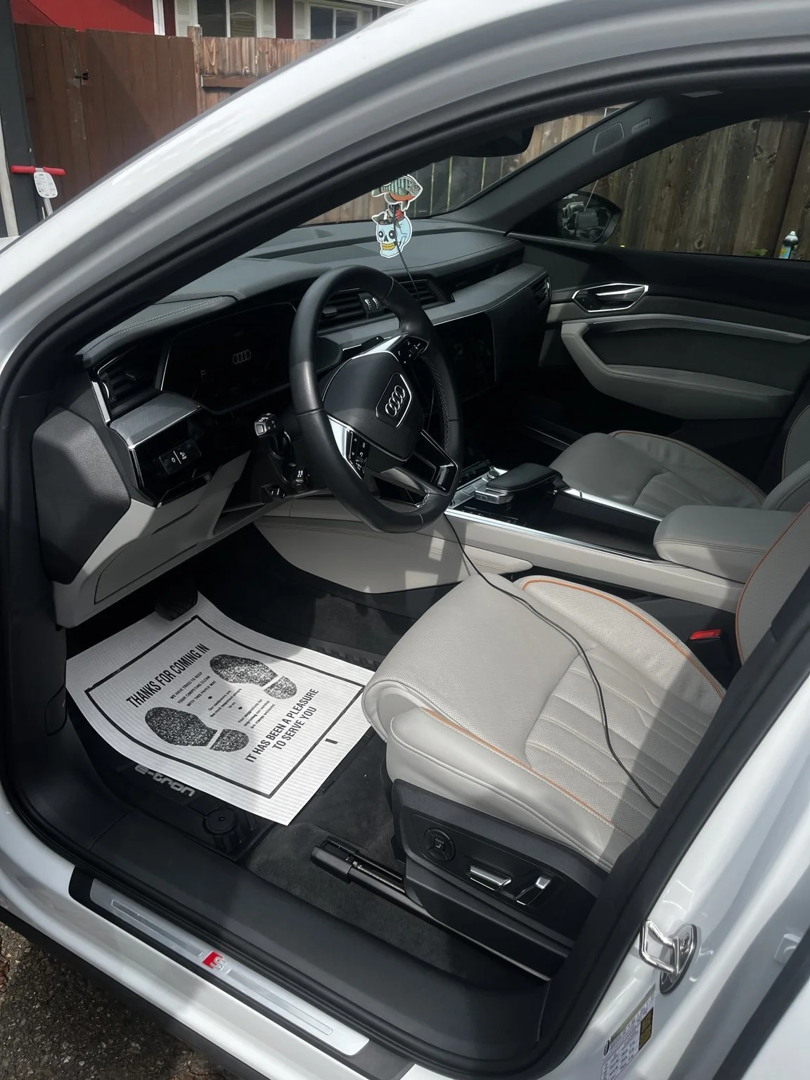 Clean Audi e-tron front interior after professional interior detailing by Bryanz Auto Detailing