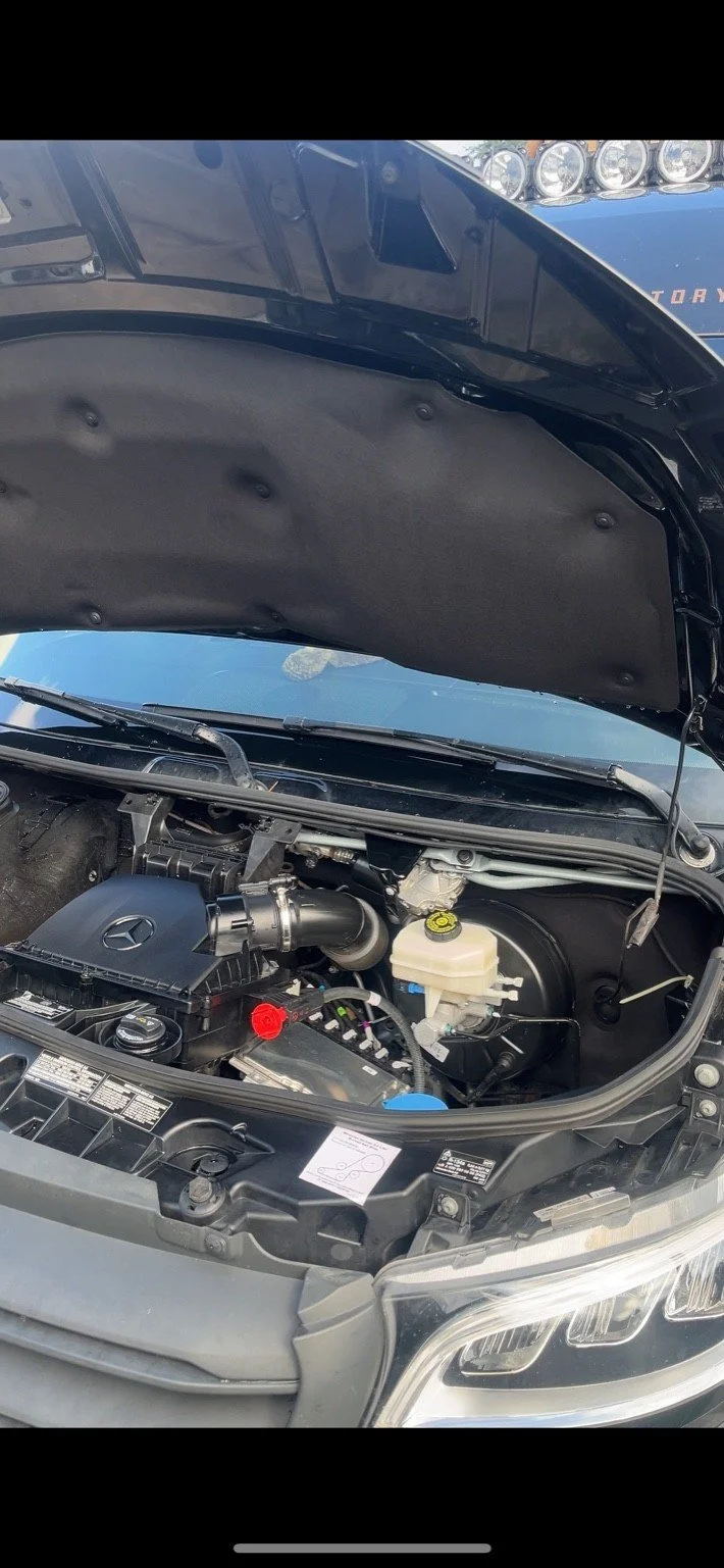 Mercedes Sprinter engine bay detail by BryanzAutoDetailing - Professional engine cleaning results.