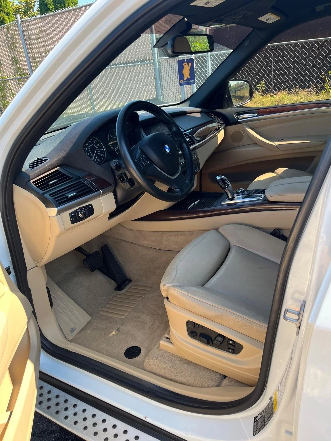 Full interior detail on a BMW X3 including leather seat cleaning, carpet restoration, and a deep dashboard wipe-down.