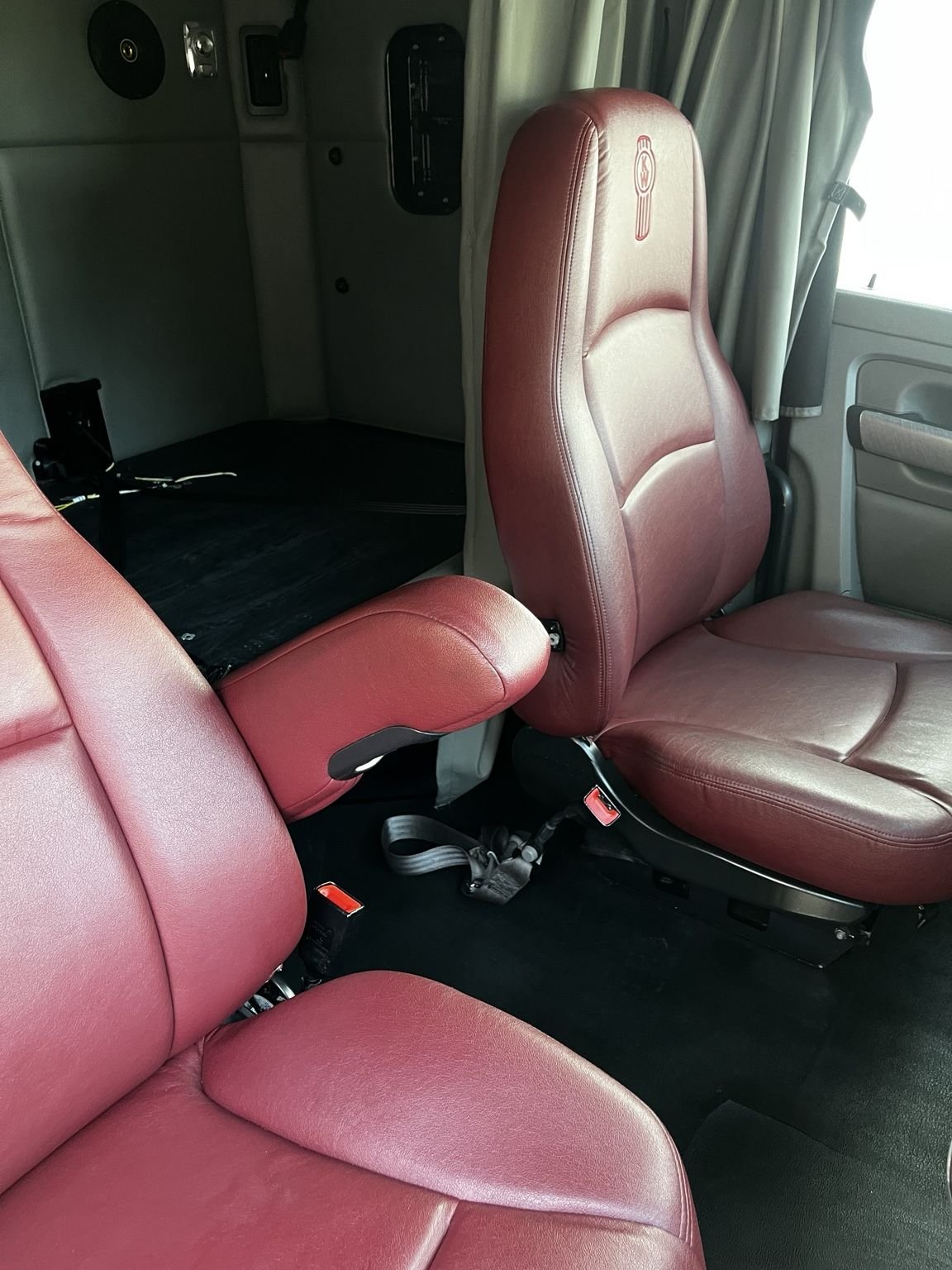 Auburn WA Kenworth semi truck leather seat interior detailing by Bryanz Auto Detailing