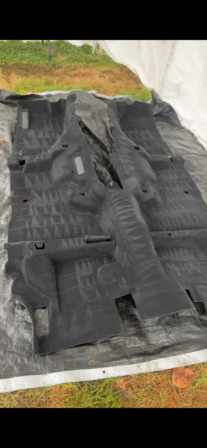 Jeep Wrangler carpet deep cleaning with full extraction, stain removal, and restored interior flooring.